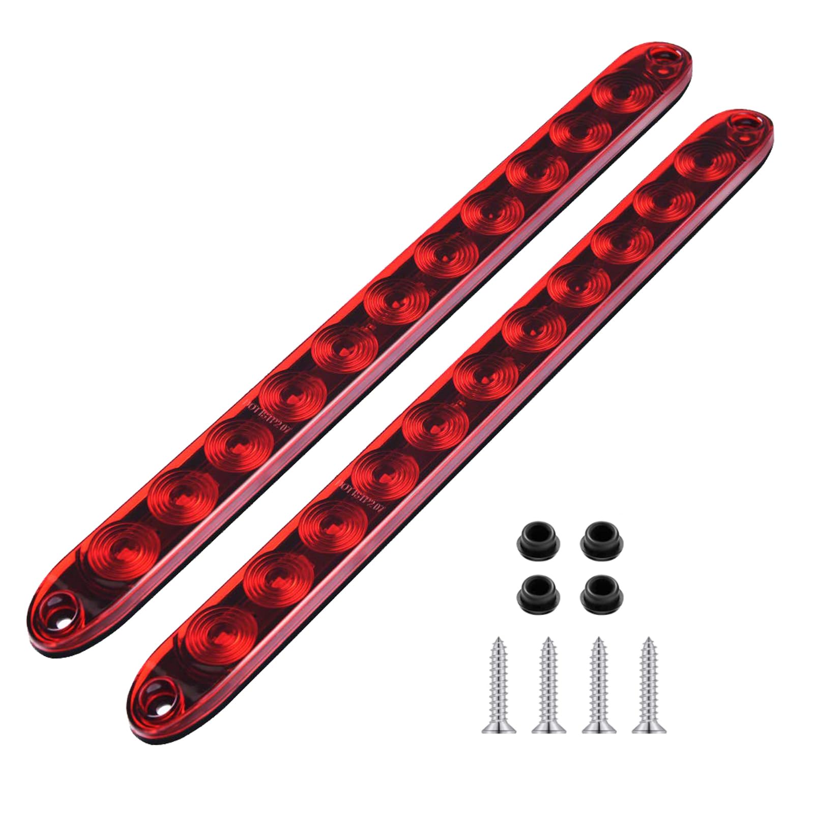 PerfecTech 11 LED Red Trailer Brake Tail Light, 2 Pack 16    LED Bar Stop Turn Signal Tail Lights Waterproof Brake Strip Red Lig