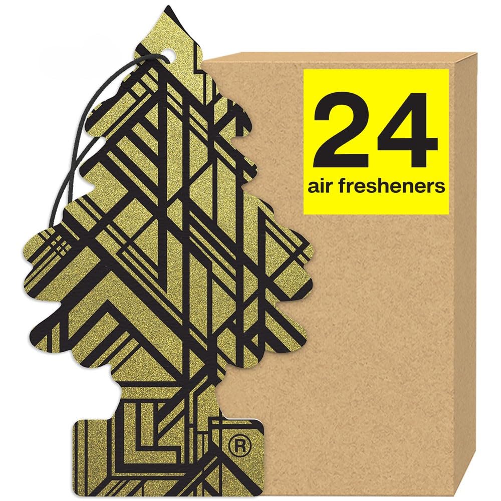 Little Trees Air Fresheners Car Air Freshener. Hanging Tree Provides Long Lasting Scent For Auto Or Home. Gold, 24 Air Freshener