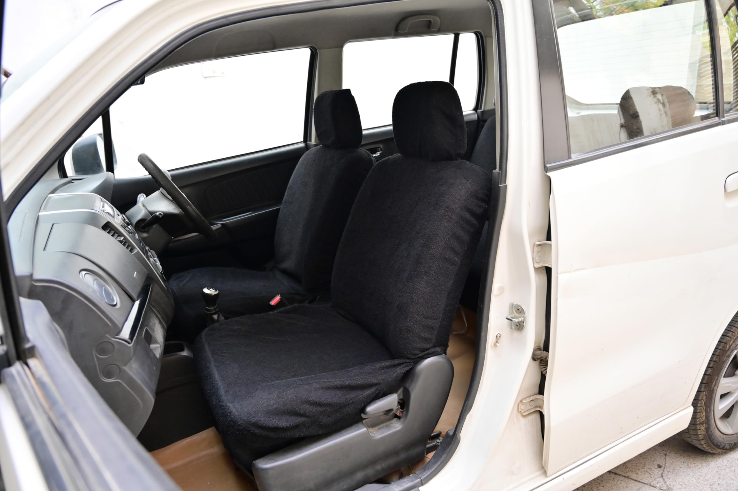 Atist Cotton car seat Cover for 800 (Towel Type)(Cotton)(Elastic Fitting for Easy Installation) (Black)