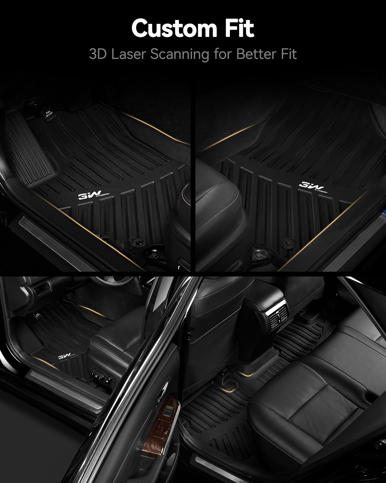 3W Cargo Liner for 2019-2025 Mercedes-Benz G Class, TPE All Weather Trunk Mat, Black, Model 3W-BGC01