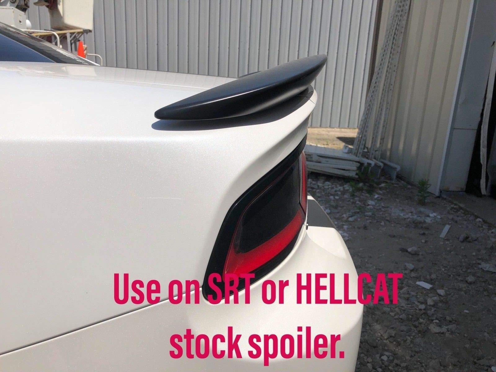 PSDesigns - Venom Series V2 Charger Wickerbill Spoiler for 2015-2021 SRT Hellcat/Scat Pack, Gloss Black, Polycarbonate, Includes RivNut Tool