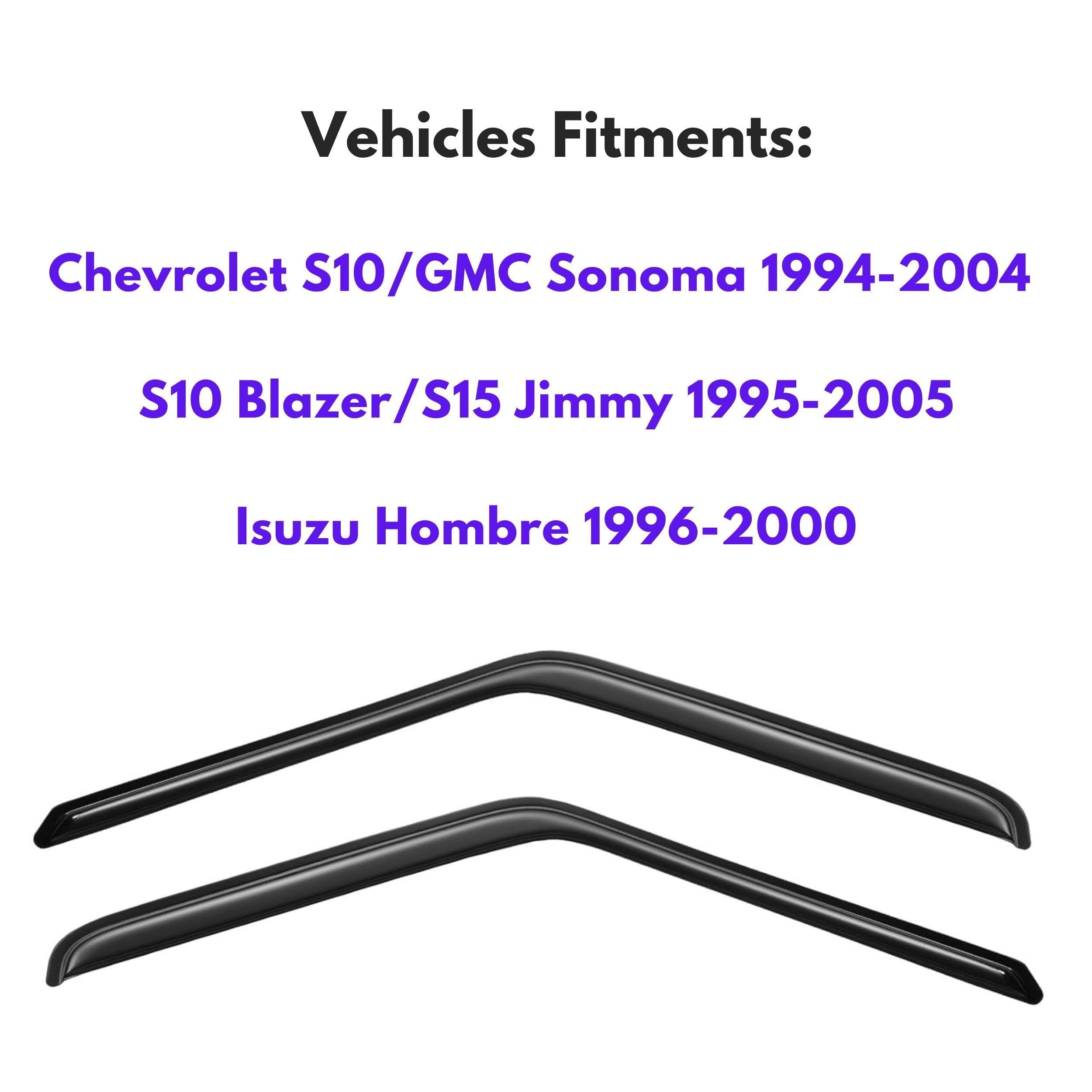 KPY Window Visor Compatible with 1994-2004 Chevrolet S10/GMC Sonoma & S10 Blazer/S15 Jimmy 1995-2005 & Isuzu Hombre 1996-2000, R