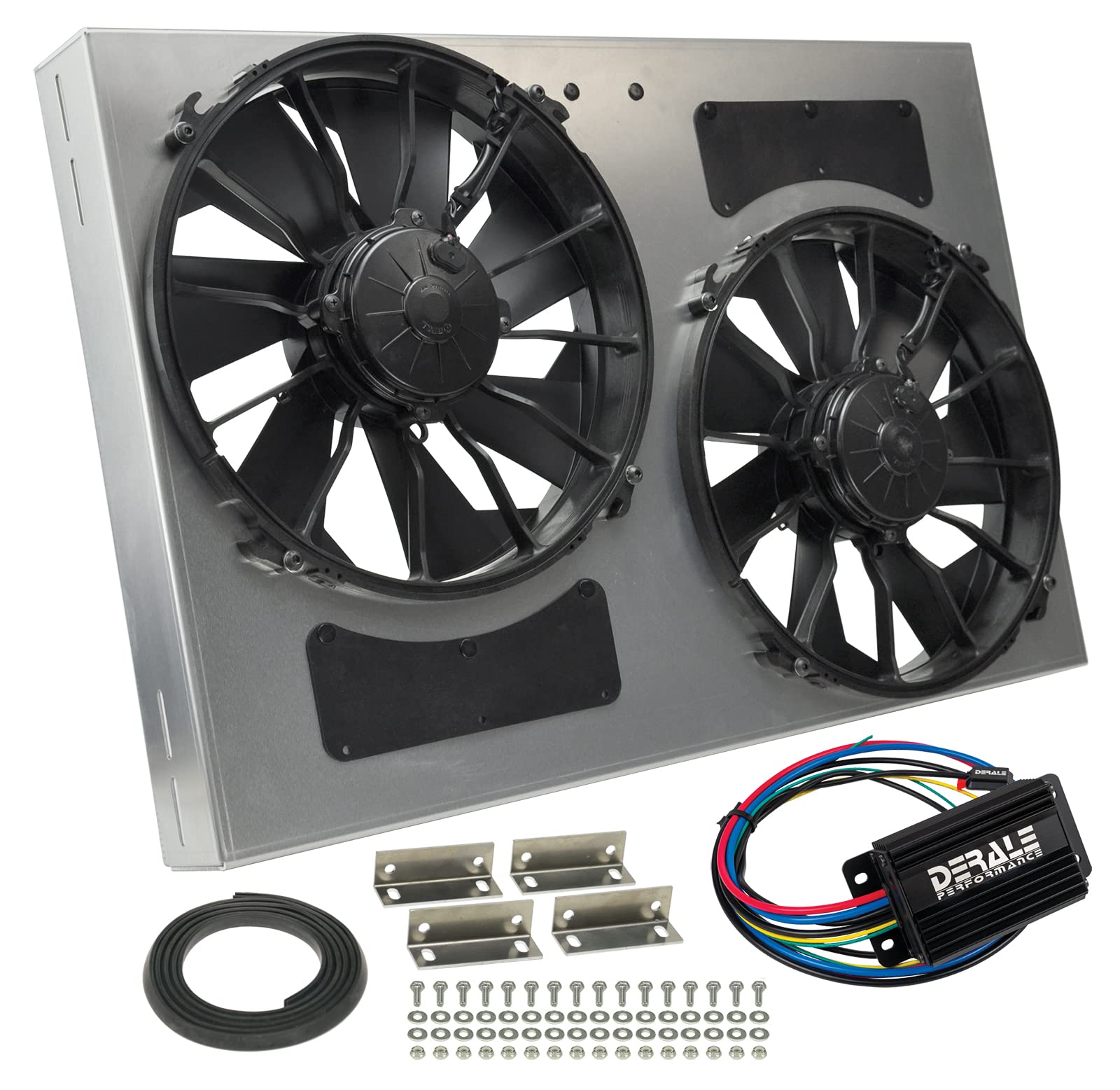 Derale 66837 KIT-PWM Dual Fan/Aluminum Shroud Assembly