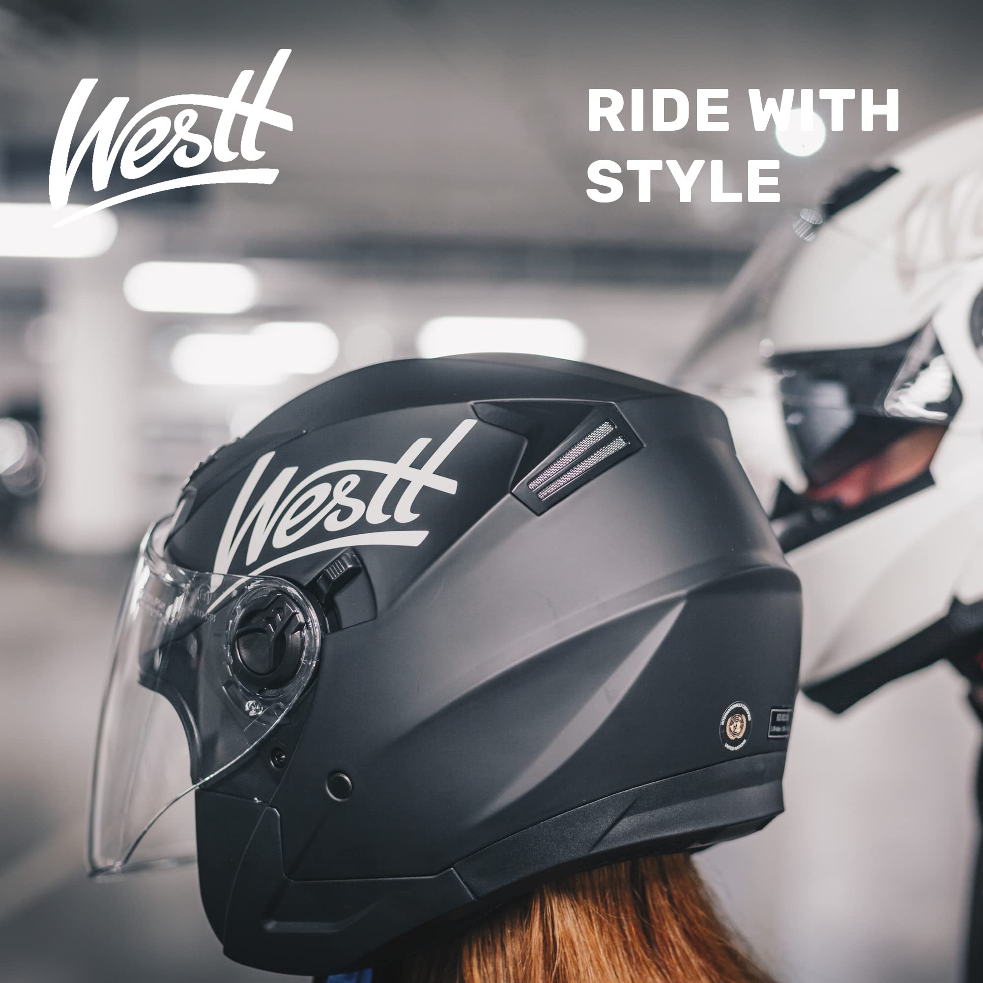 Westt Open Face Helmets With Dual Sun Visor- Motorcycle Helmet For Men And Women 3/4 Helmets Dot Approved For Scooter Motorbike
