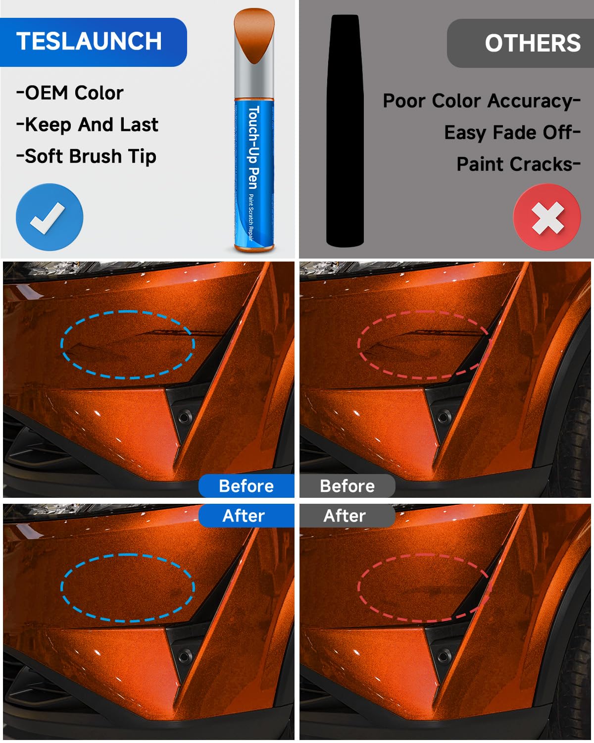RSACET EBB Monarch Orange Metallic Touch Up Paint - 0.41 Fl Oz - Compatible with Nissan Kicks