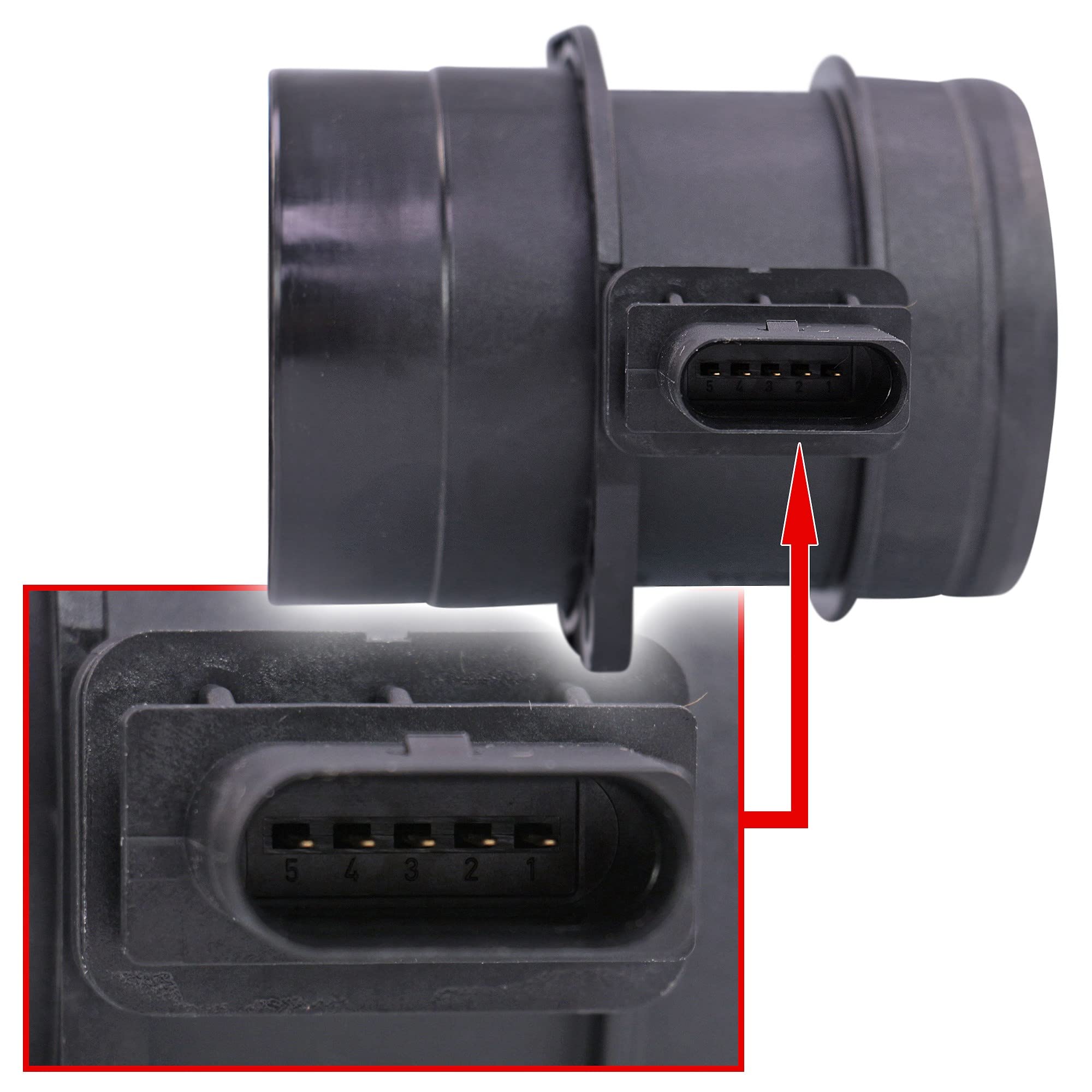 Bosch MAF Sensor - Original Equipment, Model 281002735, Compatible with Audi A3, VW Golf & Jetta, Plastic, Color: MAF