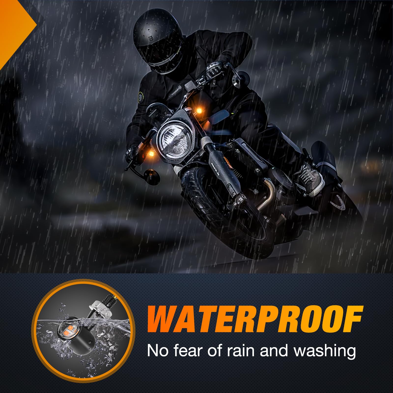 Nilight Motorcycle LED Turn Signal Lights, Amber Mini Blinkers, Aluminum Alloy, Model TL-180, Compatible with Harley, Honda, Kawasaki