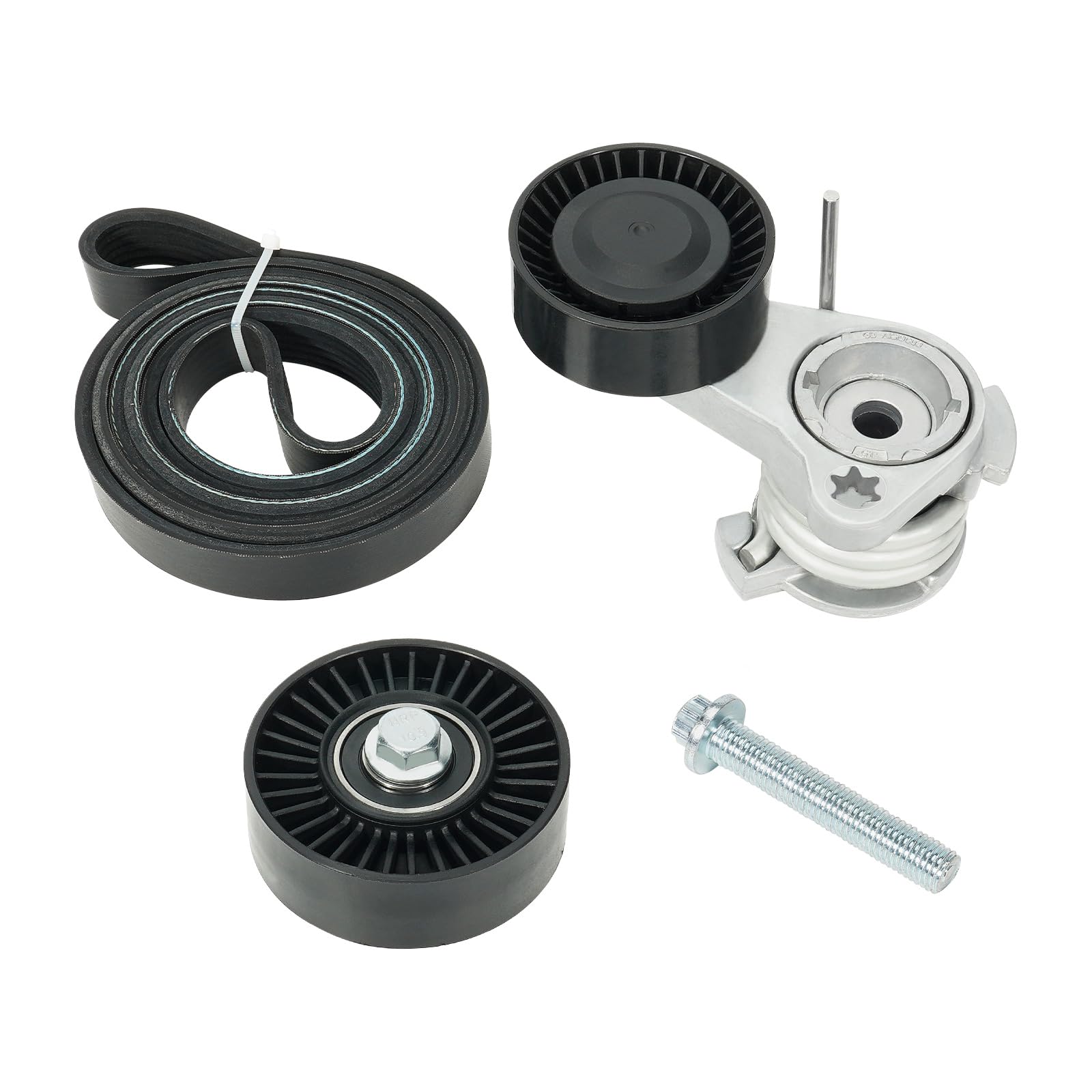 Kozlira Serpentine Belt Tensioner Bolt Idler Pulley Drive Kit Fit for BMW 128i 325i 325xi 328xi 330i 330xi 525i 525xi 528i 528xi