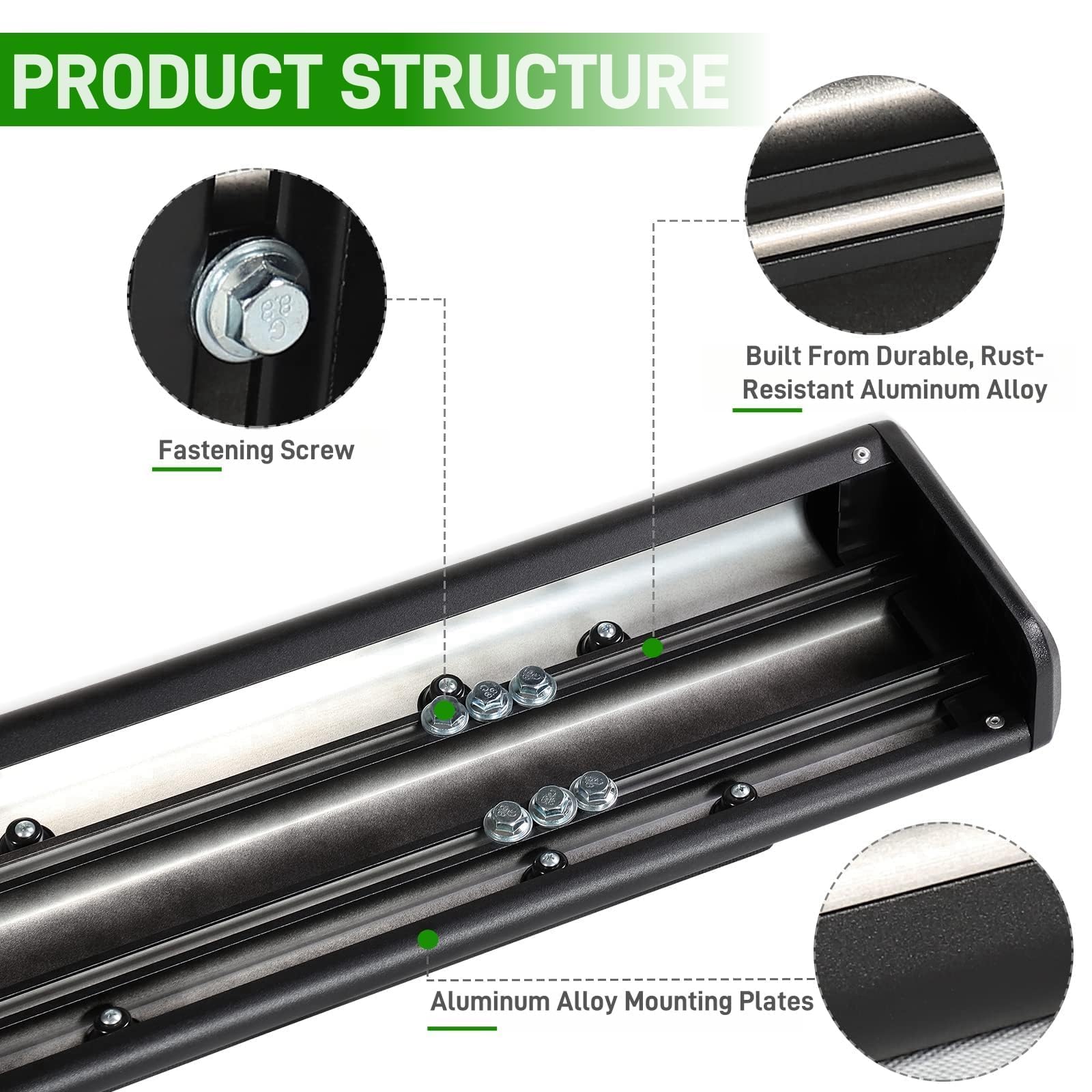 6'' Running Boards Compatible With 2015-2025 Ford F-150 And 2017-2025 F-250 F-350 F-450 Super Duty | Super Cab | Side Step Rails