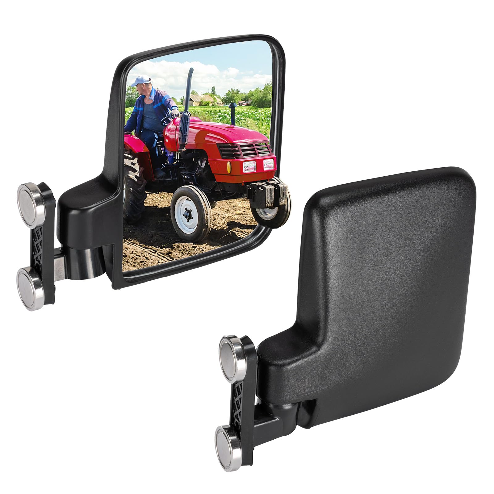 KEMIMOTO Magnetic Side Mirrors for Tractors, Forklifts, Lawn Movers, Small Dozers, Lift Trucks, Golf Cart 22Lbs Rear View Mirror
