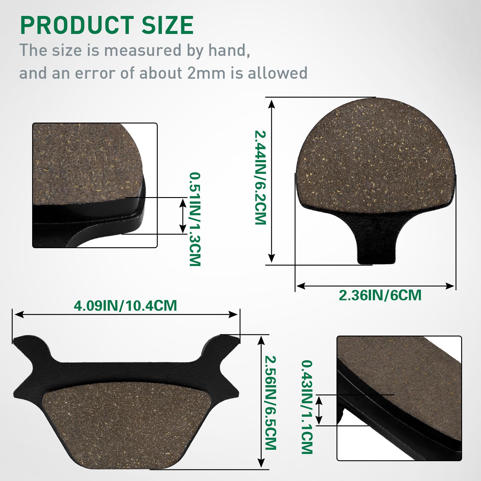 Cyleto Front and Rear Brake Pads Kit for Heritage Springer Softail Fat Boy Dyna Super Wide Glide Low Rider Sportster 883 1200/Ha