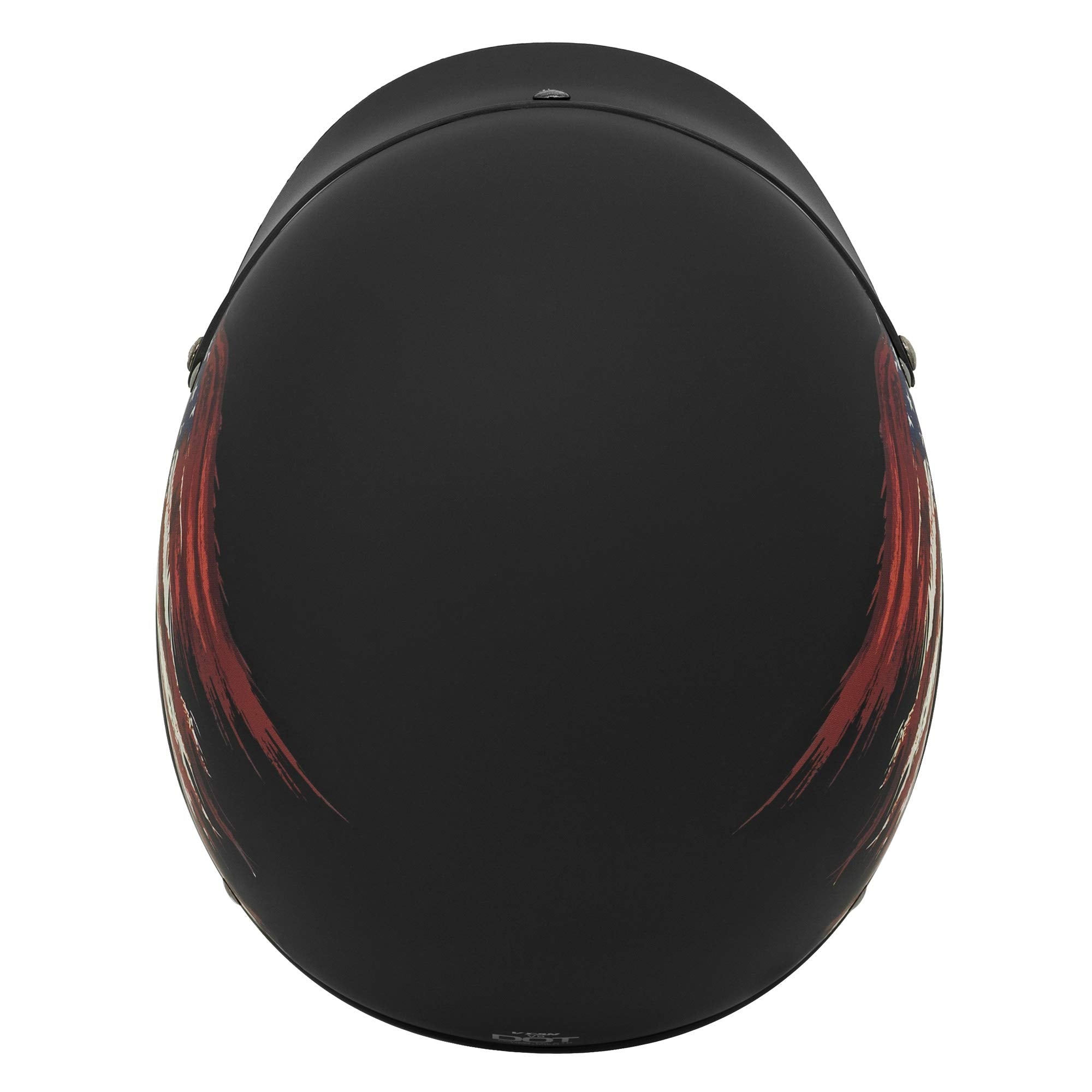 Vcan Cruiser Solid Flat Black Half Face Motorcycle Helmet (Flag, X-Large)