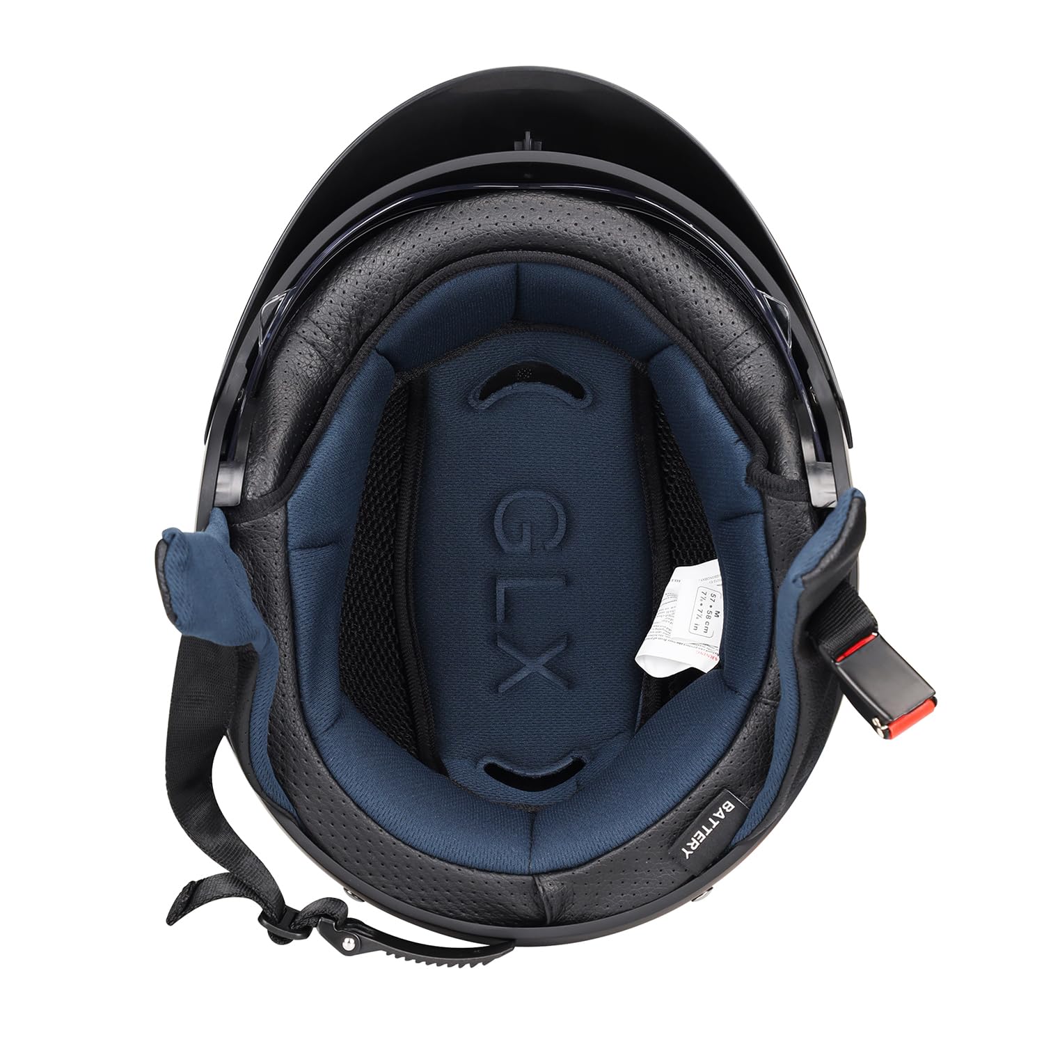 Glx M14 Open Face Motorcycle Helmet - Black, X-Large - Dot Approved
