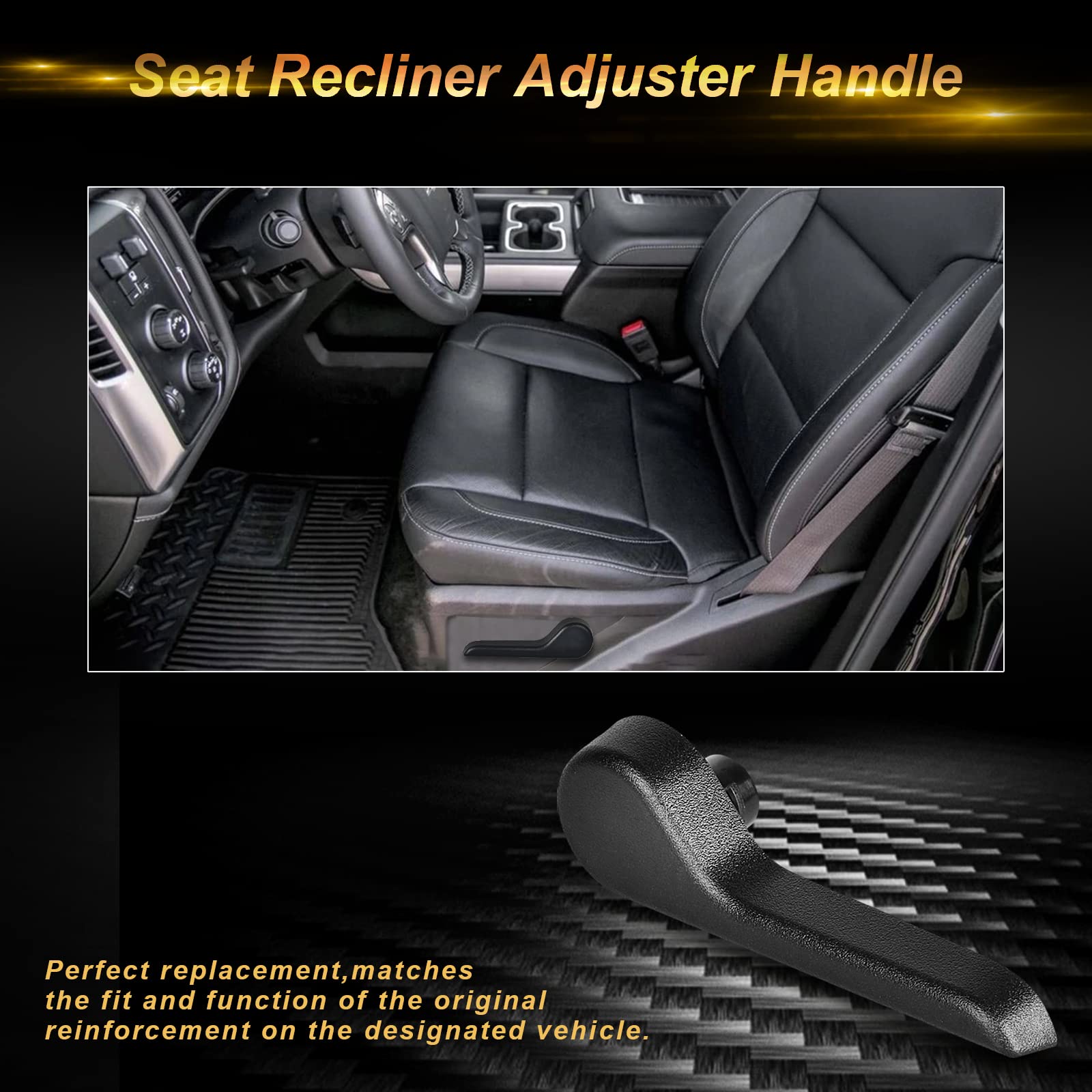Bjyxshop Black Seat Recliner Handle Lever Seat Back Adjustment Front Right Passenger Side Replacement For Chevy Silverado Suburb