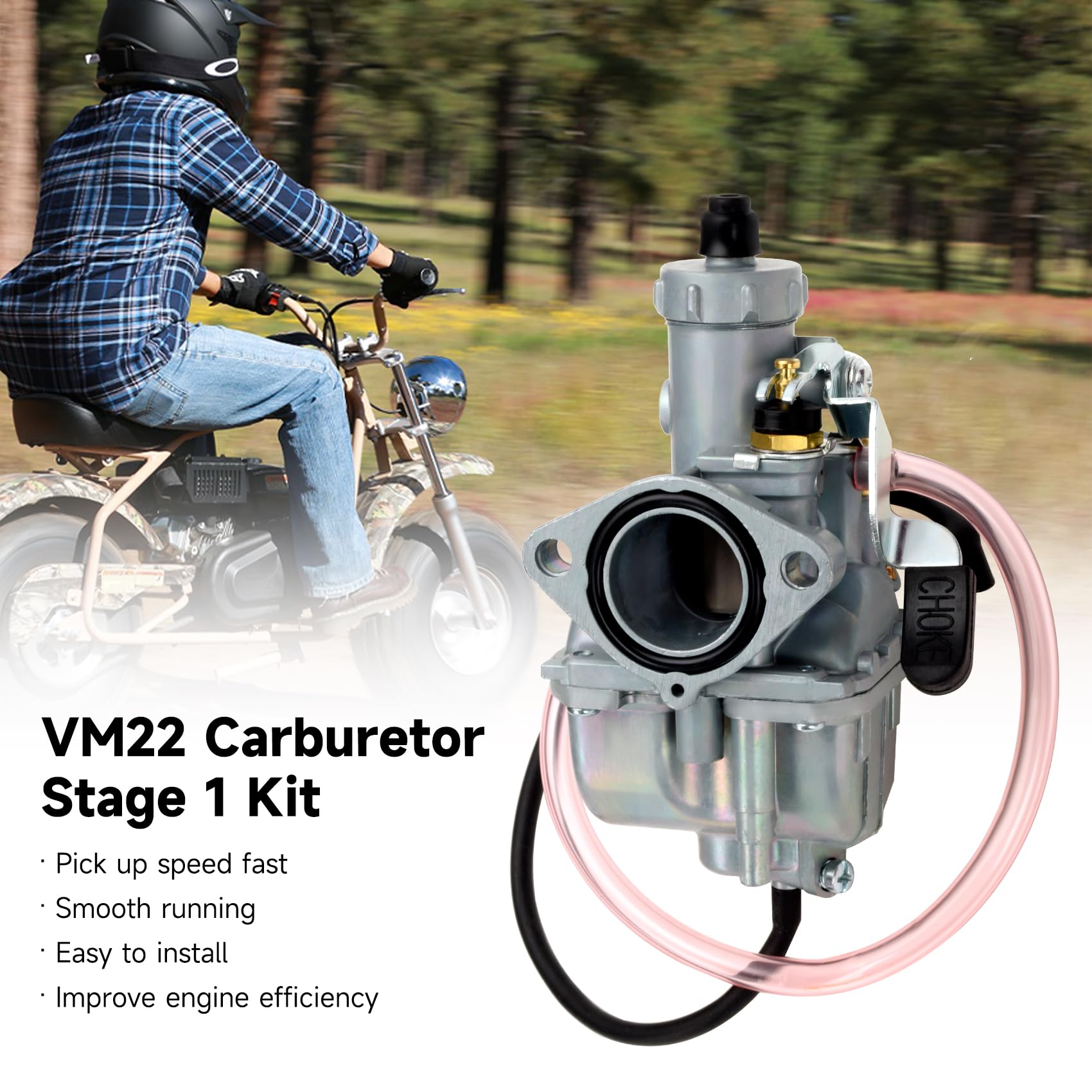 FVRITO 26mm VM22 Carburetor Carb Stage 1 Kit for Predator 212cc 196cc Coleman CT200U CT200U-EX Mini Bike KT196 Go Kart GX160 GX2