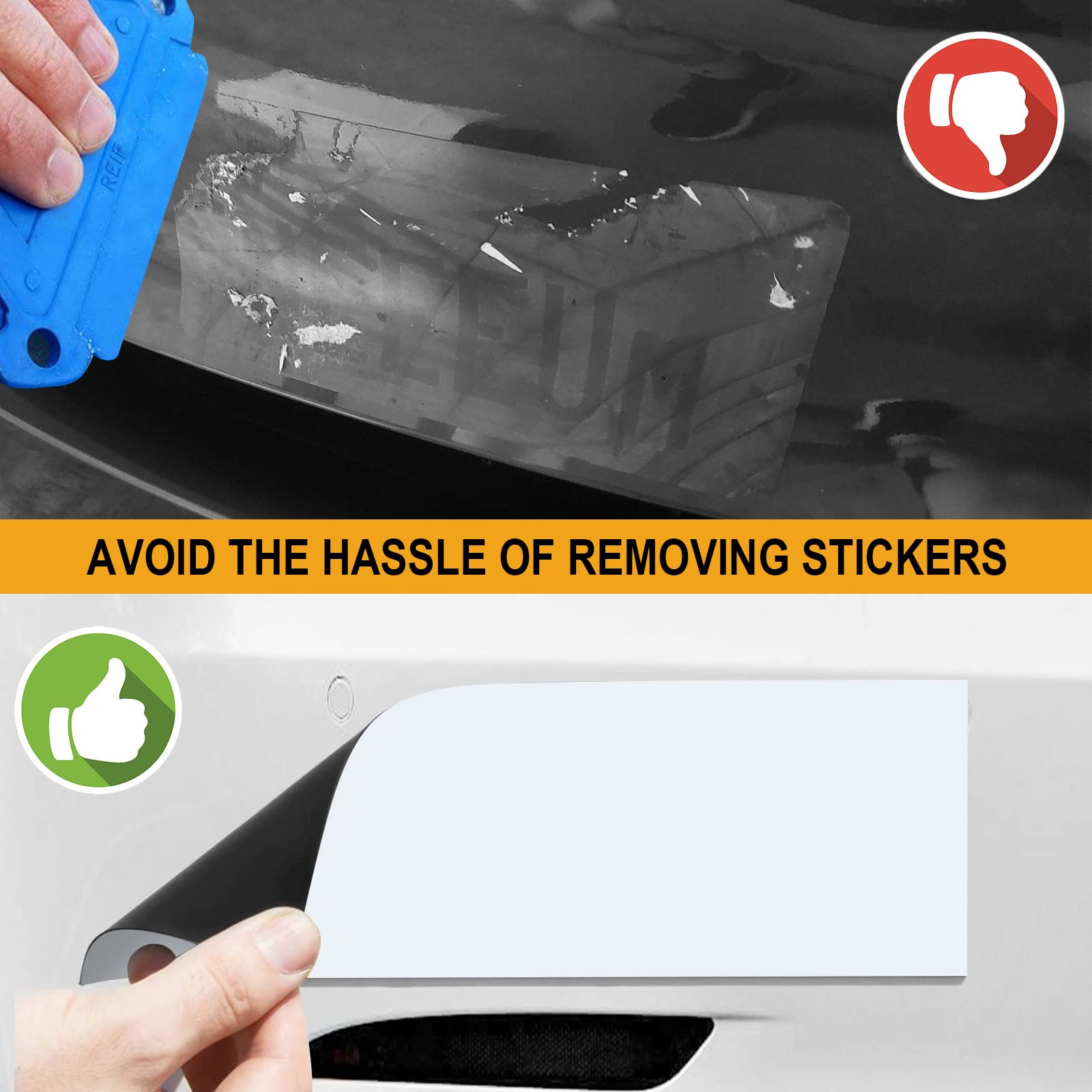 10 Pcs 12" X 4" Bumper Sticker Magnets, Flexible Magnetic Bumper Sticker Sheet With Self Adhesive, Turn Any Decal Into A Magnet