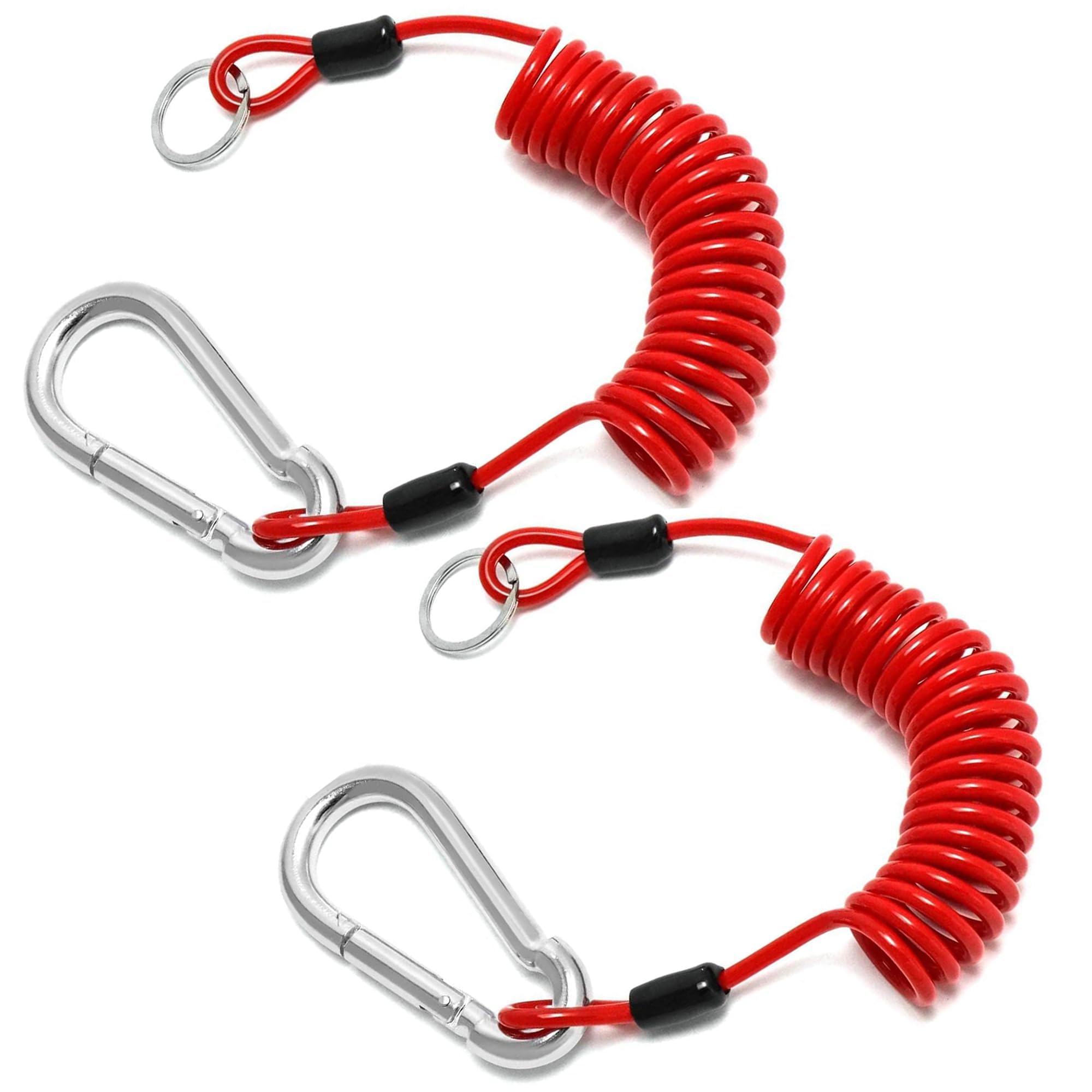 Performore Breakaway Trailer Cable - Heavy Duty Steel Wire Coiled Safety Cables Strap For Rv Towing Trailer - Stainless Steel Sp