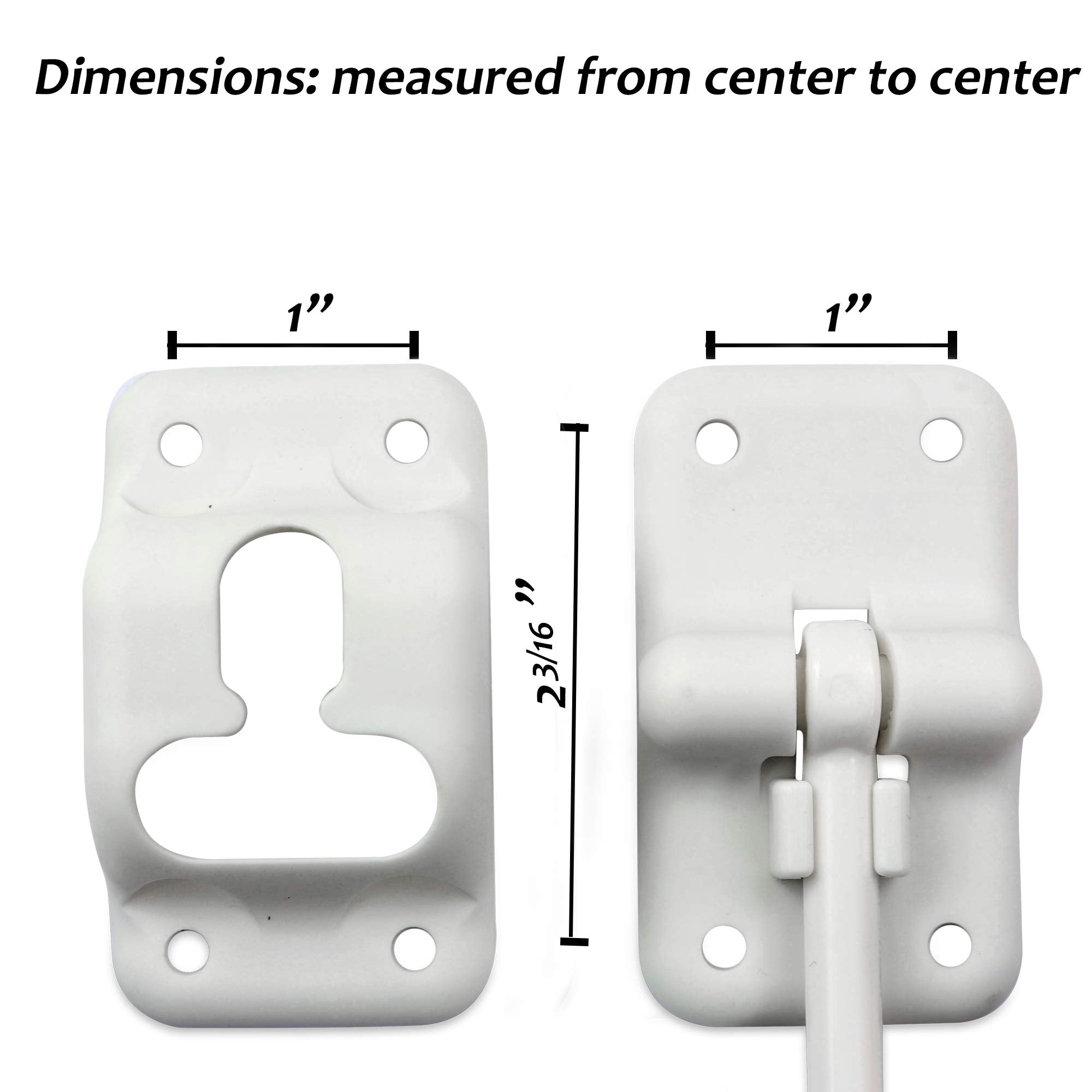 Leisure Coachworks 4-Pack White Rv T-Style Door Holder Catch 4'' 4 Pack For Latch Holder Camper Trailer Cargo Hatch (White, 4''