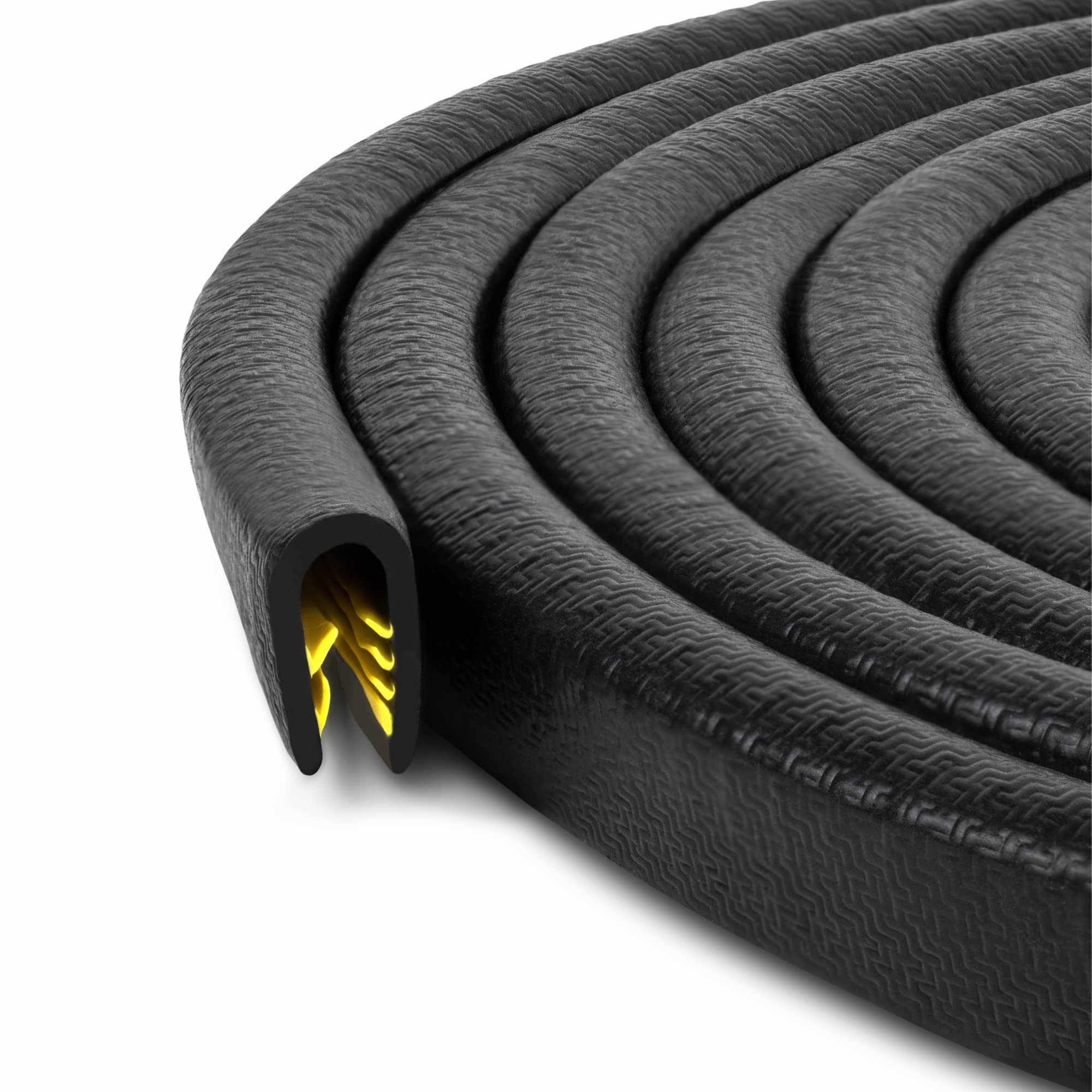 M M Seals - Edge Trim Black Fits 1/5 Inch (4.9Mm), Leg 0.65 Inch (16.6Mm), Length 13 Feet (4Meter) - No Glue Decorative Anti-Scr