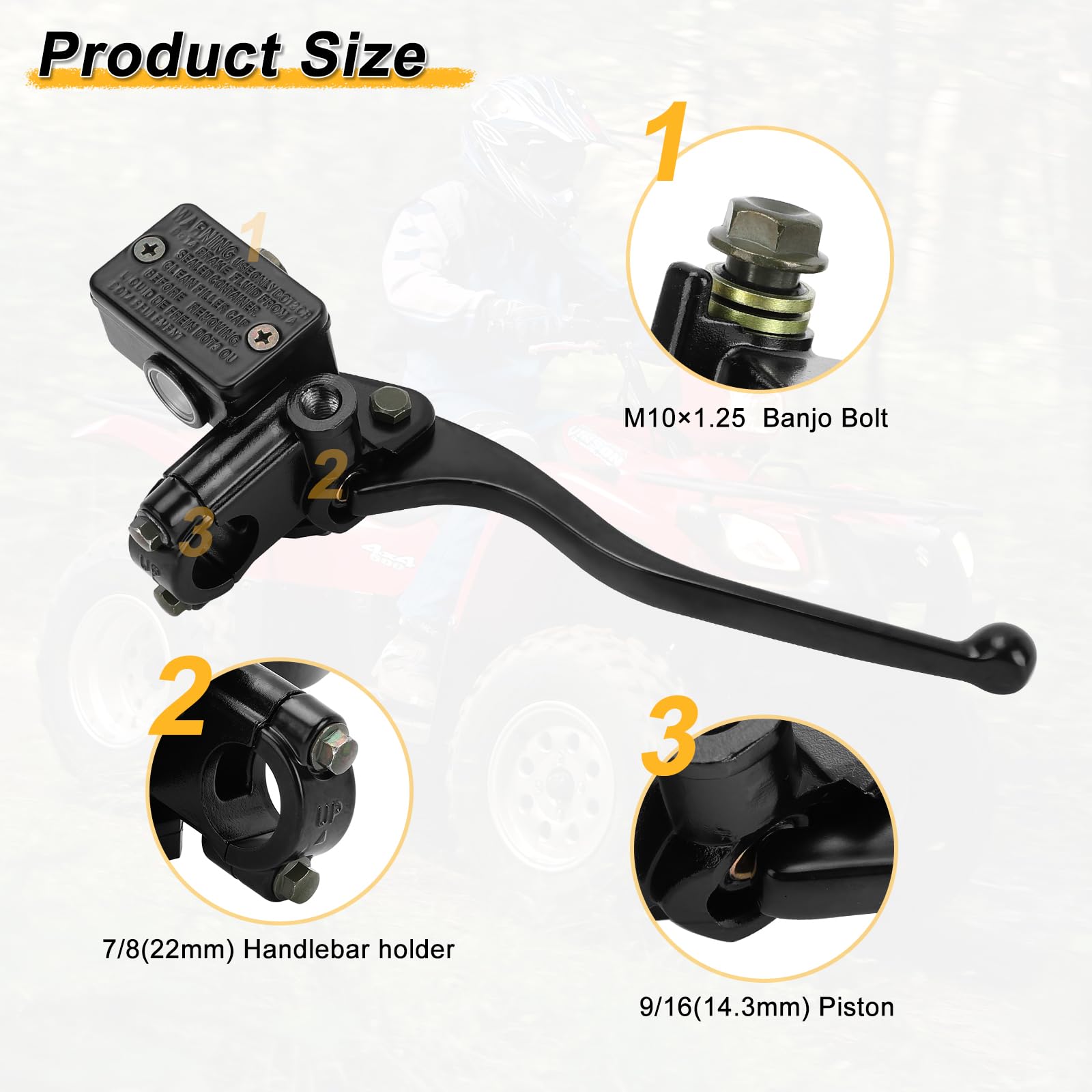 M Mati Front Brake Master Cylinder For Suzuki Atv Kingquad Quadracer Quadrunner Quadsport Vinson Ozark Eiger Lta Ltf 59600-44B11