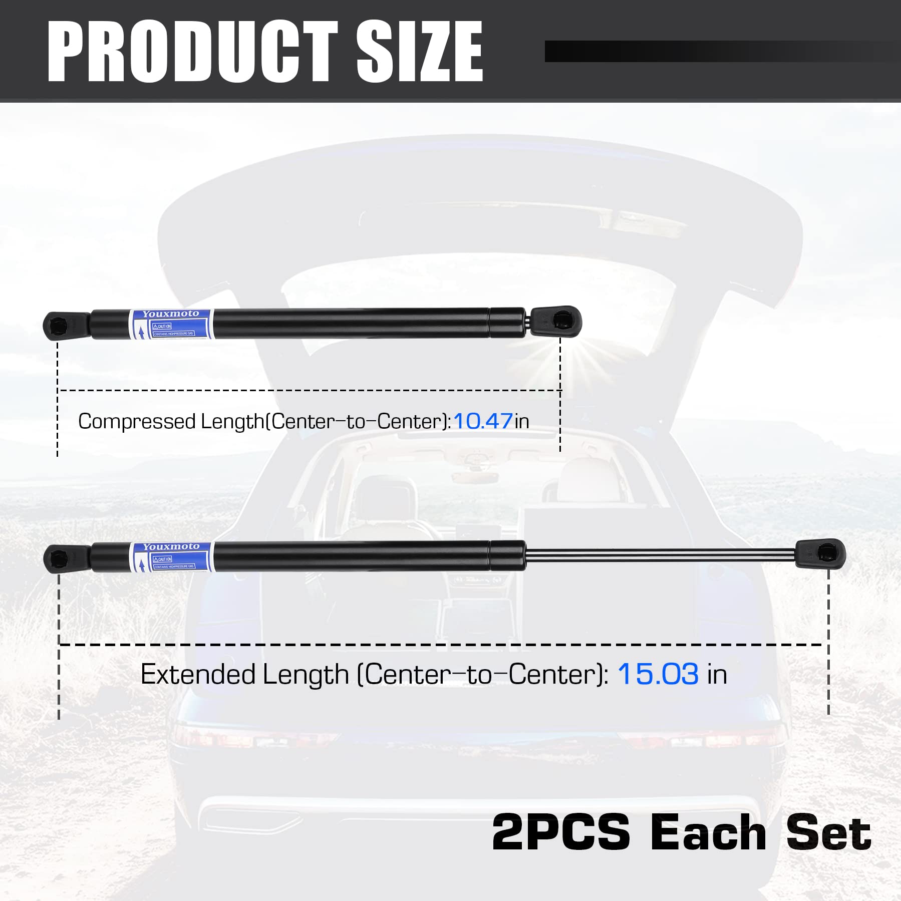 6601 Rear Window Lift Support Shocks Struts For Jeep Grand Cherokee 2005-2010, Sg314044, 55394323Aa,Pack Of 2