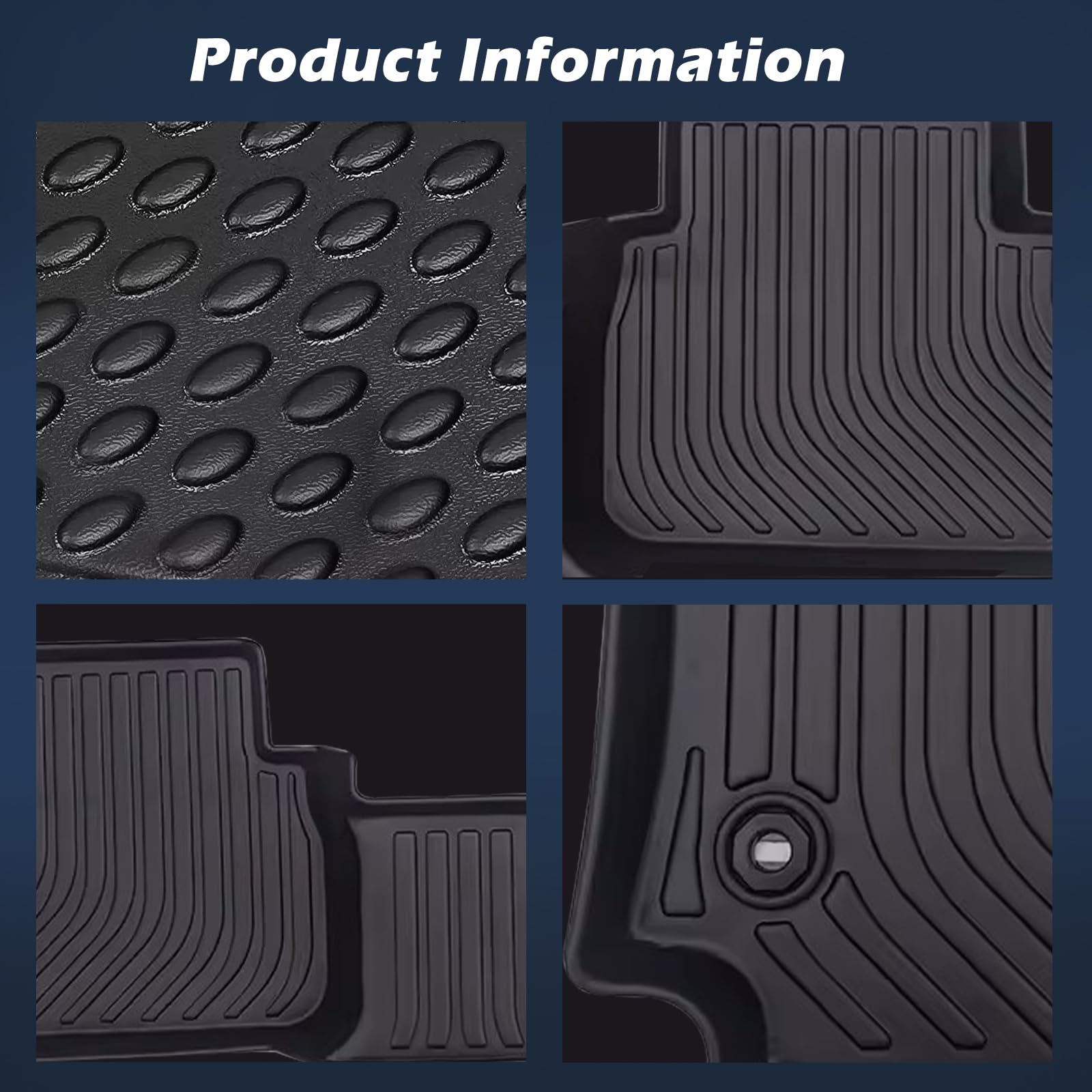 Floor Mats for 2016-2022 Honda HR-V,All-Weather TPE Rubber Car Floor Mats Custom Fit Full Set Includes 1st and 2nd Rows Maximum