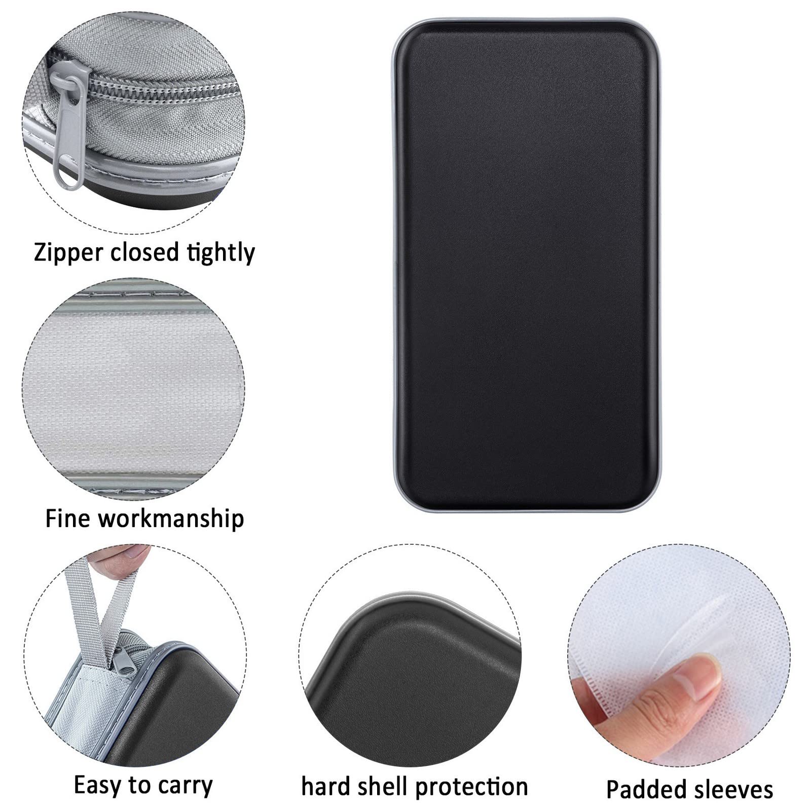 Siveit Cd Case, Dvd Case Holder 96 Capacity Hard Plastic Cd Dvd Disc Cases Storage Binder Wallet For Car Home Office Travel (Bla