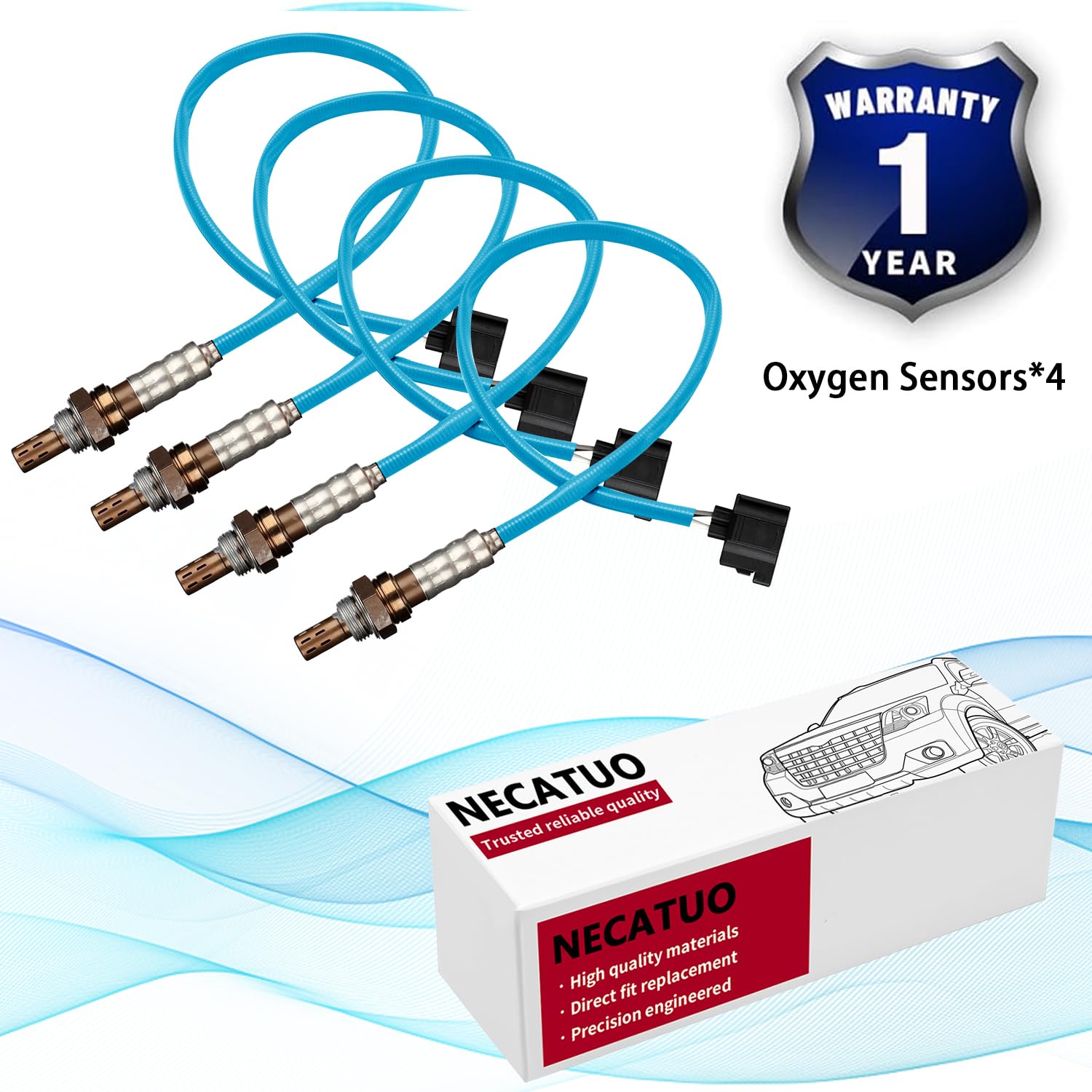 Necatuo 234-4380 Downstream O2 Oxygen Sensor Heated Air Fuel Ratio Compatible With Nissan Altima Maxima Murano 350Z 370Z Cube Ro