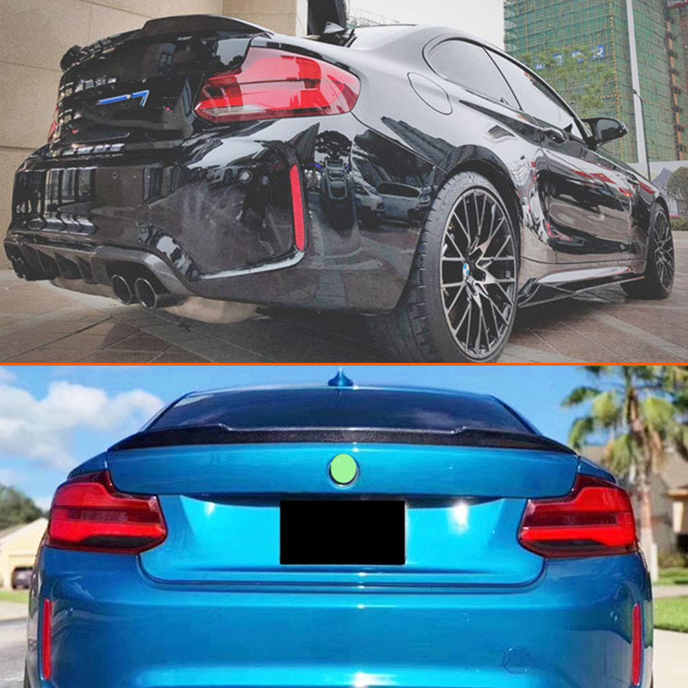 MCARCAR KIT Real Carbon Fiber Trunk Spoiler for BMW 2 Series F22 Coupe and F87 M2 2014-2020 Rear Boot Lid Highkick Tail Wing Lip