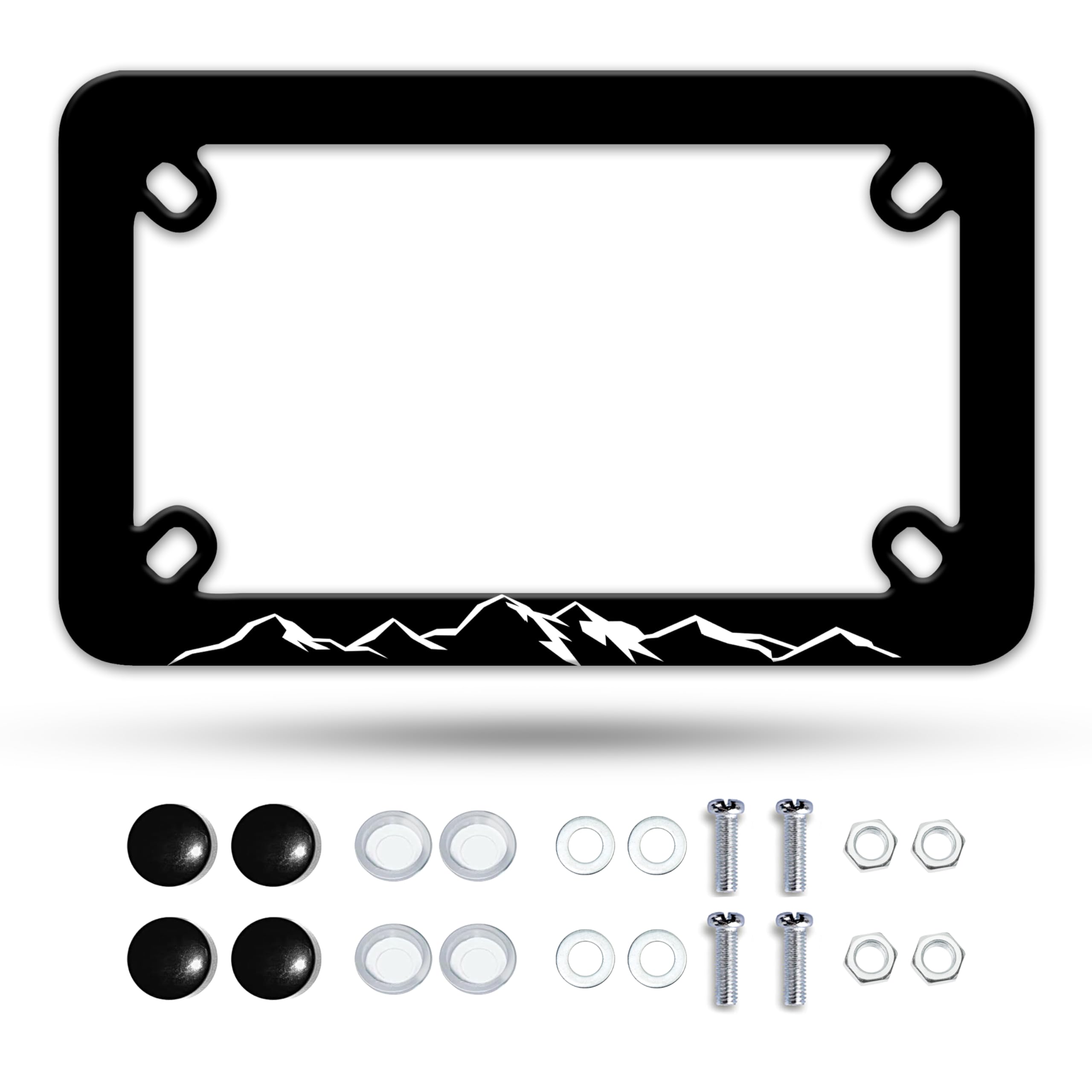 Motorcycle Mountains License Plate Frame Mountain Stainless Steel Material Funny Motorbike License Plate Holder Motorcycle Acces