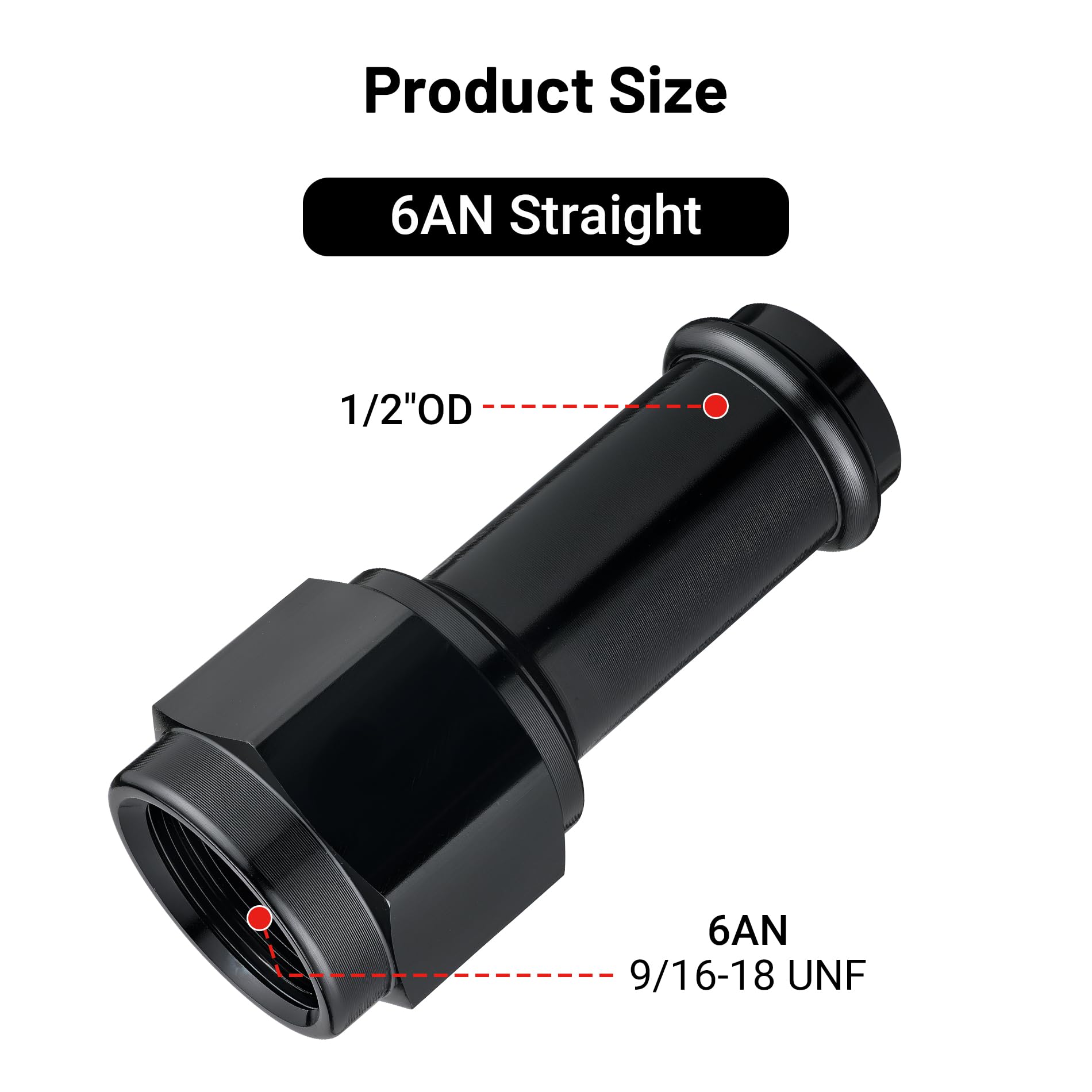 EVIL ENERGY 6AN Female to 1/2'' Barb Hose Fitting Straight Swivel 2PCS