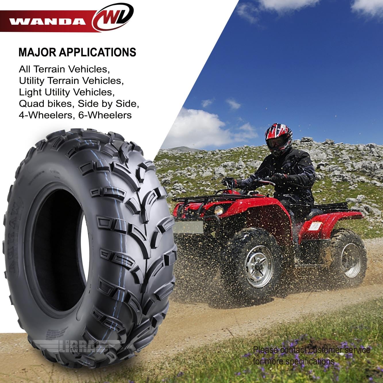 Wanda Utv Atv Tires 24X9-11 24X9X11 225/70-11 /6Pr Lit Mud P373 Set 4-10427