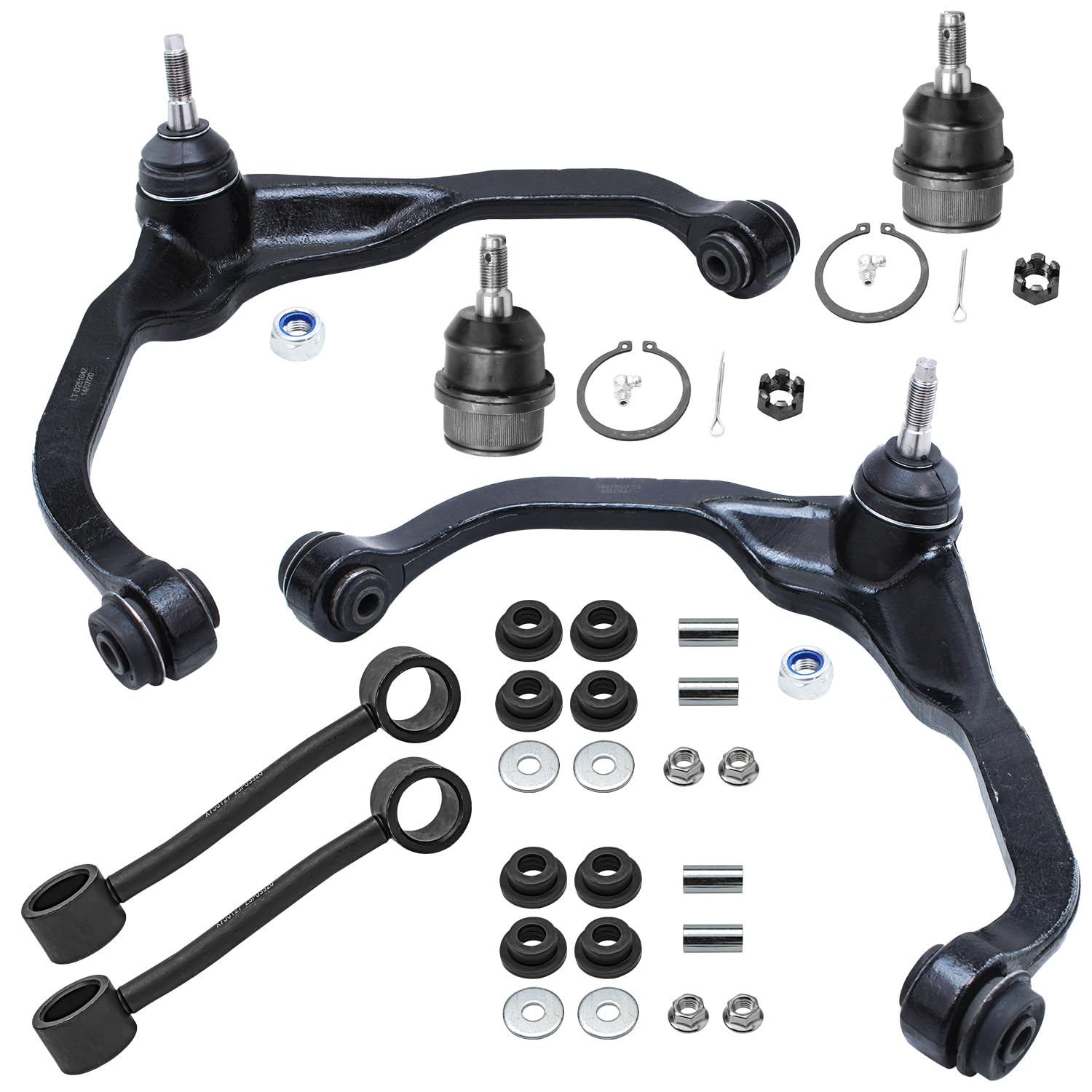 Detroit Axle - 6pc Front End Control Arms Kit for Jeep 2008-2012 Liberty, 2007-2011 Dodge Nitro, 2 Upper Control Arms & Ball Joi