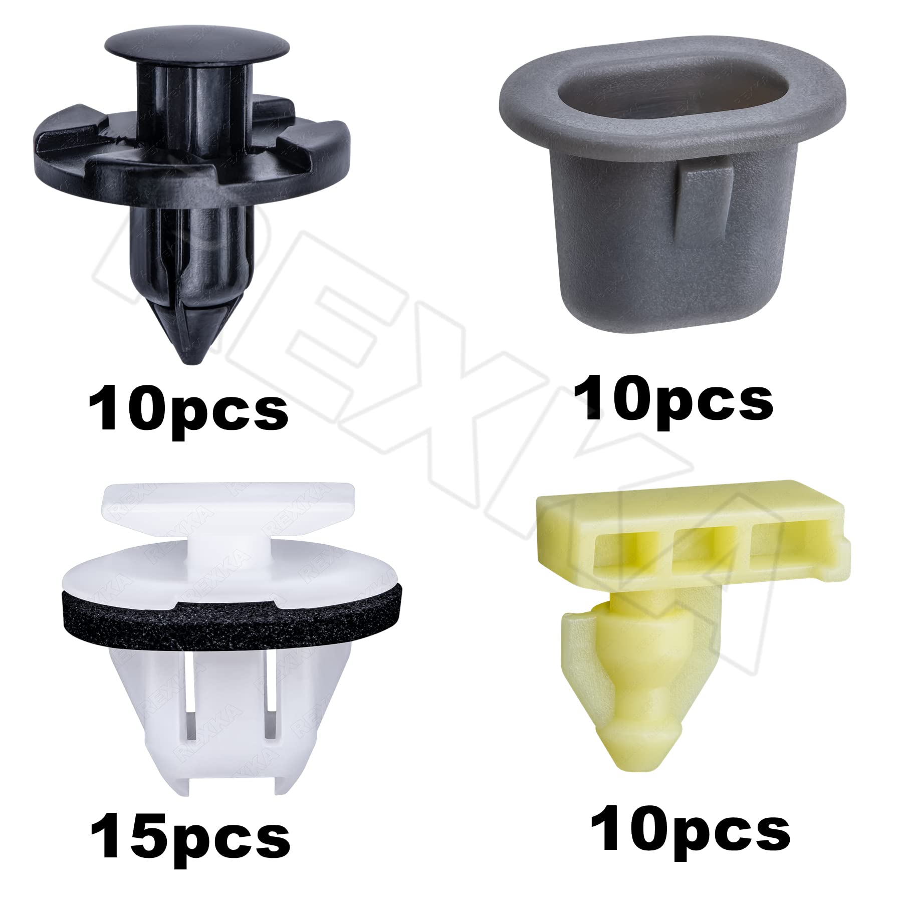 Rexka 45pcs Wheel Well Moulding Clips Kit for Nissan Infiniti - Nylon Grommets, One Size, OEM Replacement