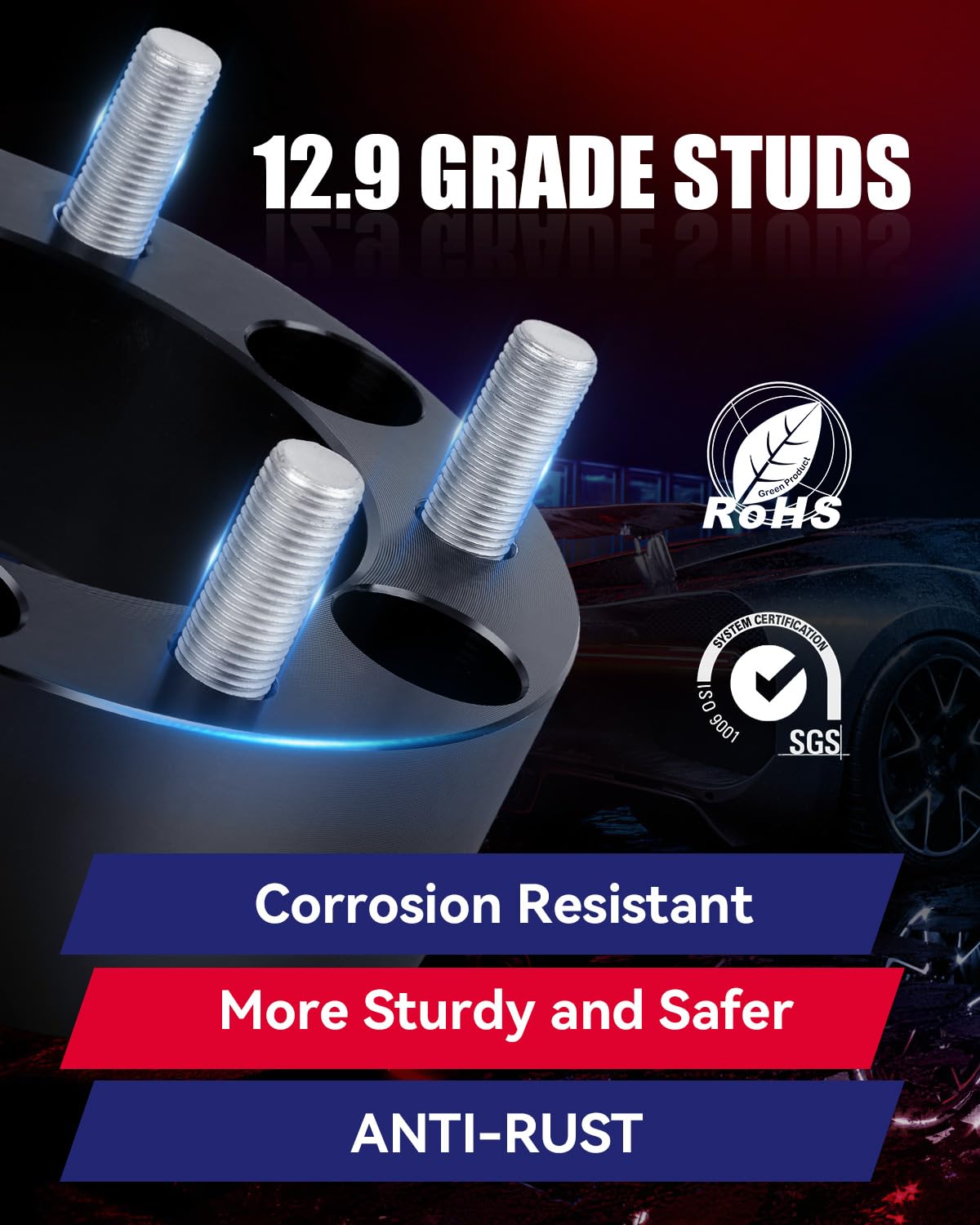 5X5.5 Wheel Spacers For 1994-2001 Ram 1500, 2 Inch 5X139.7Mm Forged Wheel Spacer With 1/2-20 Studs & 108Mm Center Bore For Cj3 C