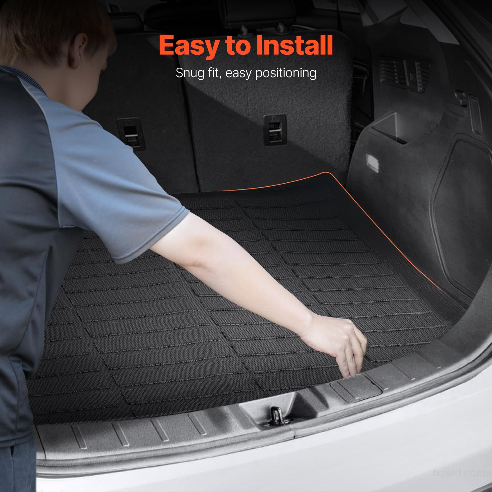 VEVOR Black TPE Cargo Mat for Ford Edge 2015-2024 & Edge ST 2020-2024, Precise Fit Trunk Protector, 1PCS