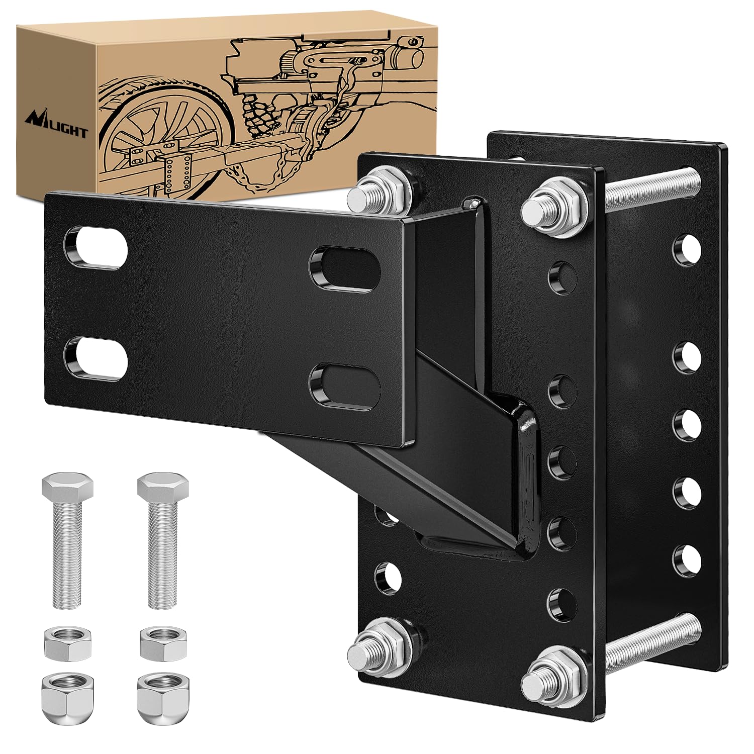 Nilight Spare Tire Carrier Trailer Spare Tire Mount Boat Trailer Carrier Bracket Utility Trailer Accessories Fits 4 & 5 & 6 Lugs