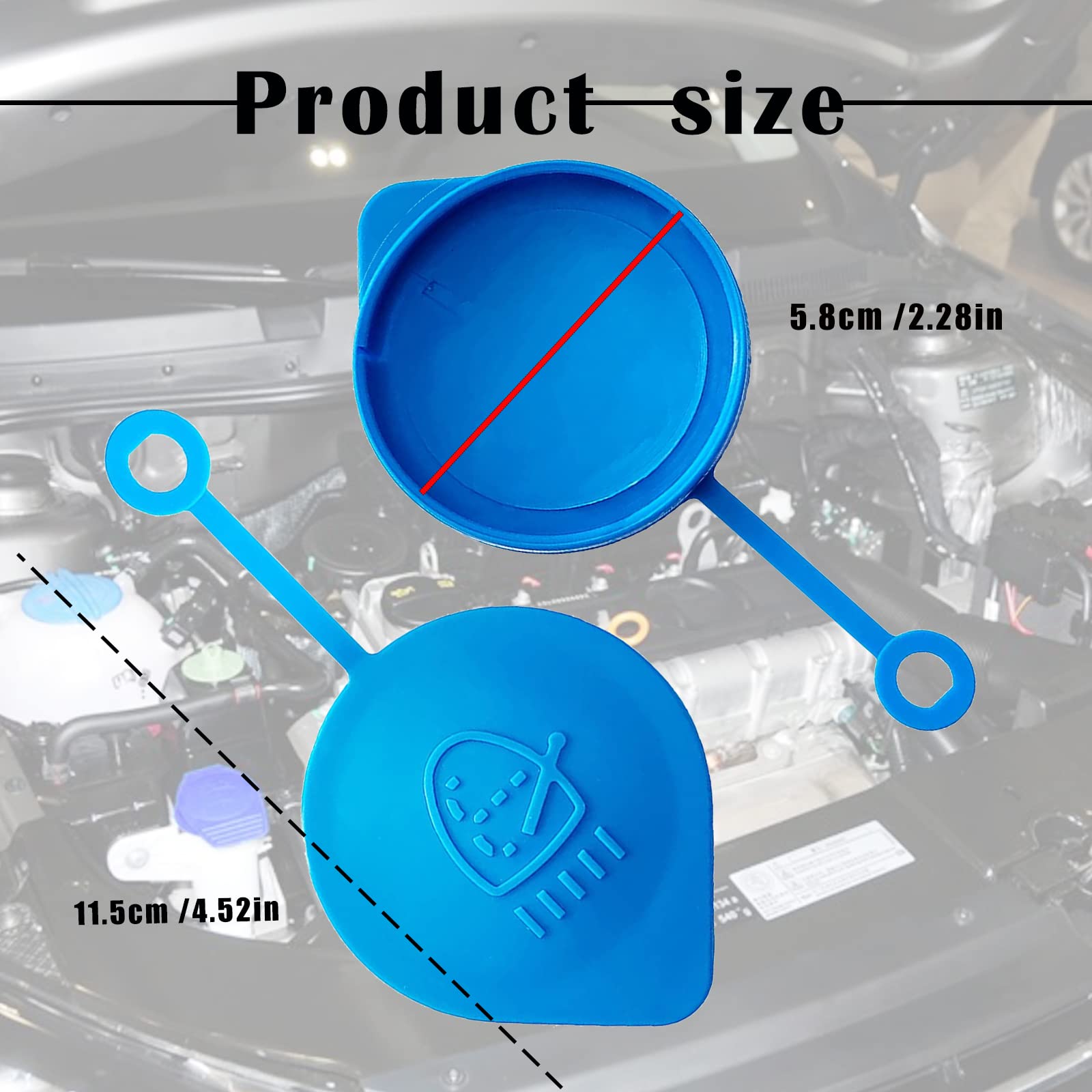 Windshield Washer Fluid Reservoir Cap - Windshield Wiper Fluid Cap Replacement Cap, Compatible with Honda Accord Civic CRV CRX,