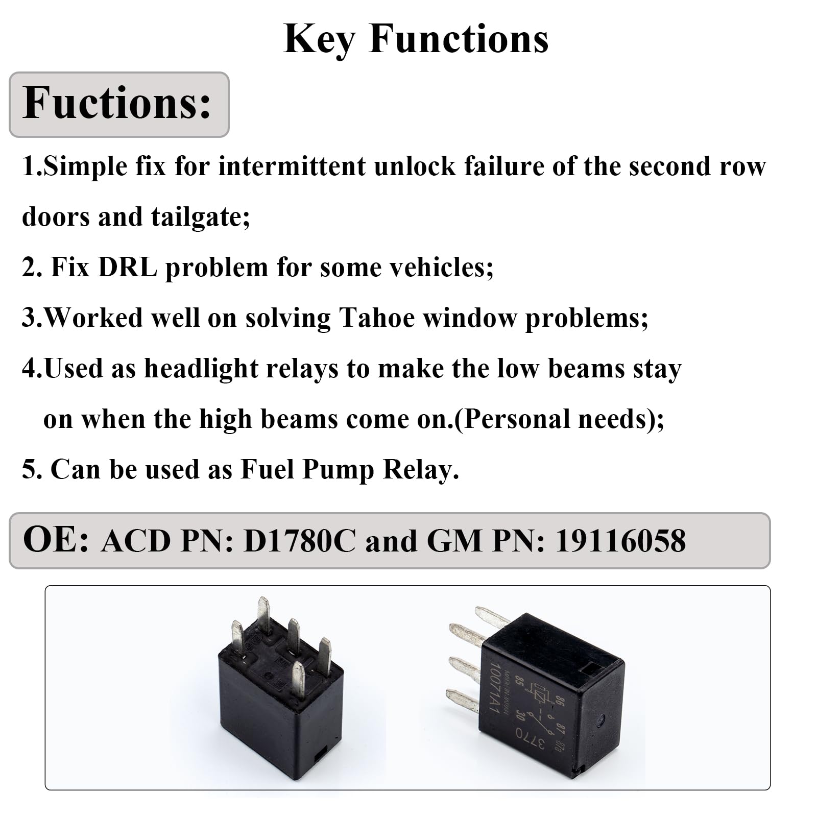 HOPUT 2pcs G8V-RH-1C7T-R-DC12 - Power Relay, 12vdc 278002822 7866 D1780C 301-1C-C-R1-U01 GM Original Equipment Black Multi-Purpo