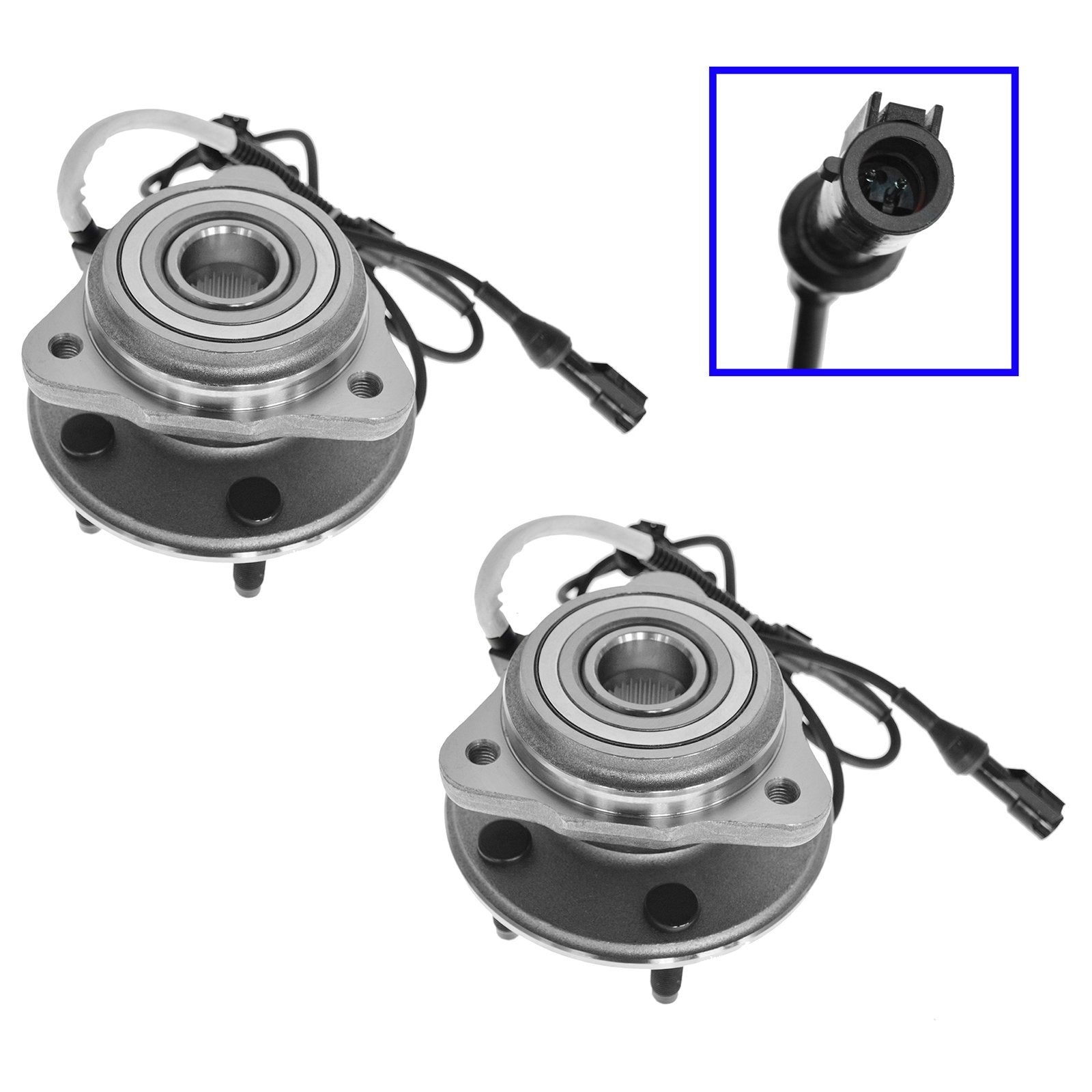 Trq Front Wheel Hub Bearings Assembly Set Compatible With 1995-2001 Ford Explorer 2002 Explorer Sport 2001-2002 Explorer Sport T