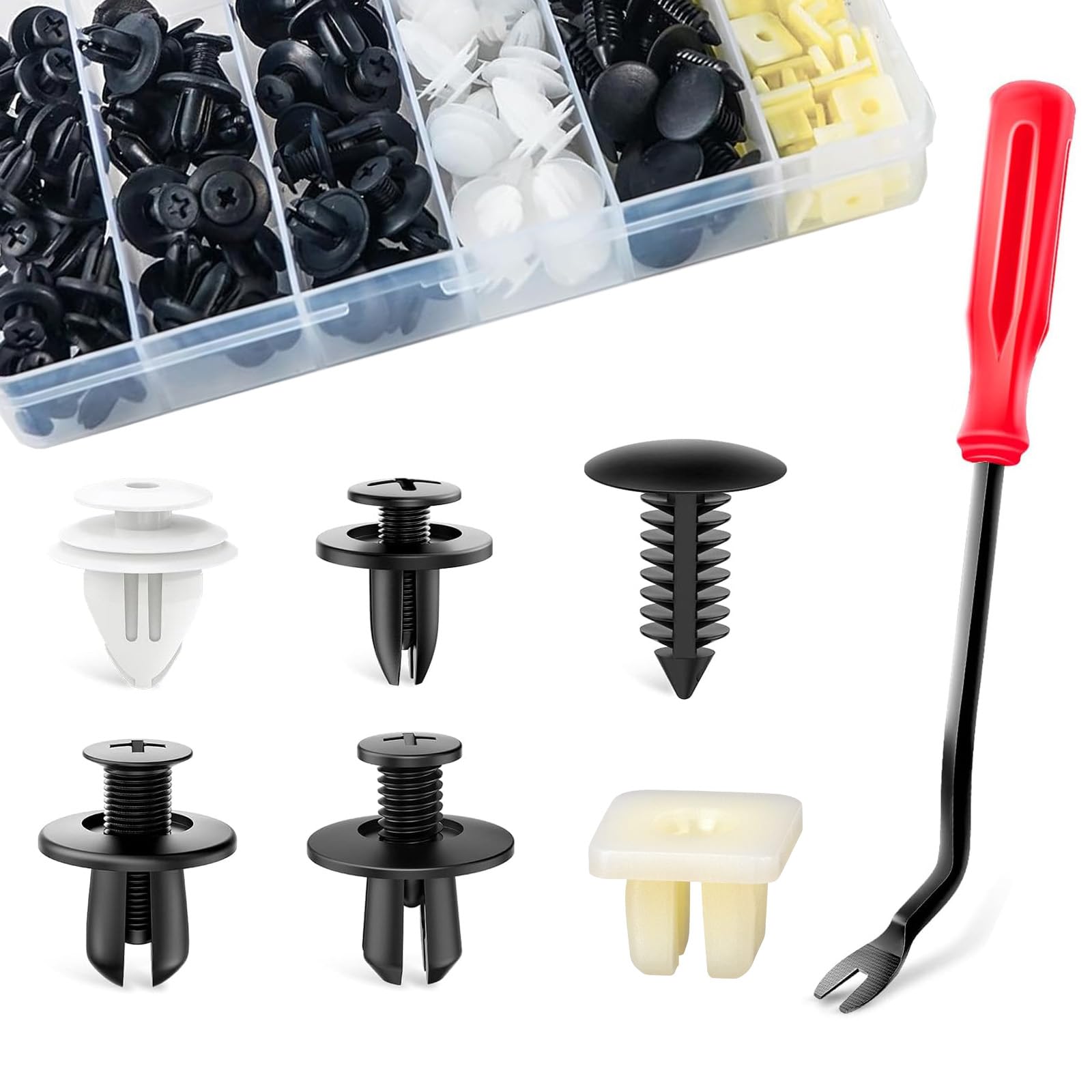 Otuayauto 150Pcs Nylon Fasteners Rivet Kit, Car Bumper Push Retainer Clips,And Replacement Parts Of Fenders, Applicable To Honda