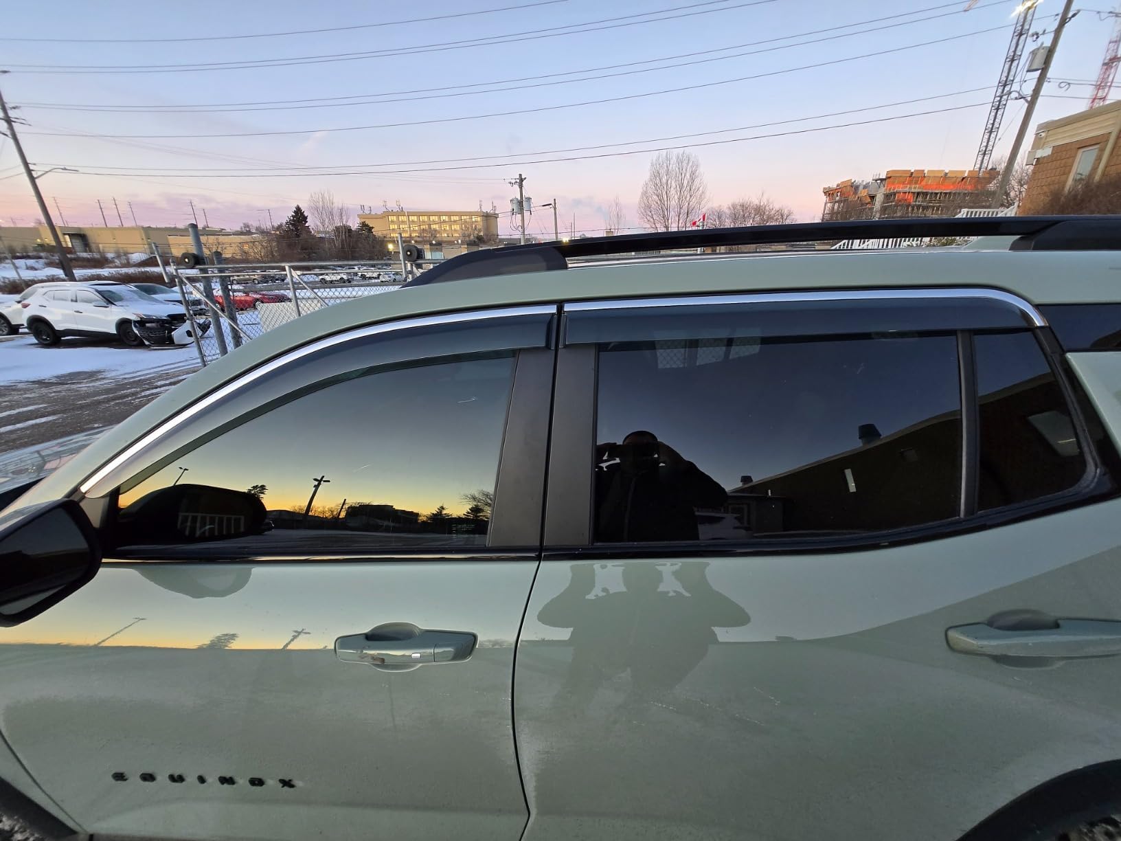 Vesul Window Deflectors for 2025-2026 Chevy Equinox, OEM-Style Rain Guards, Smoke Gray, No-Drill Installation, 304 Stainless Steel Trim