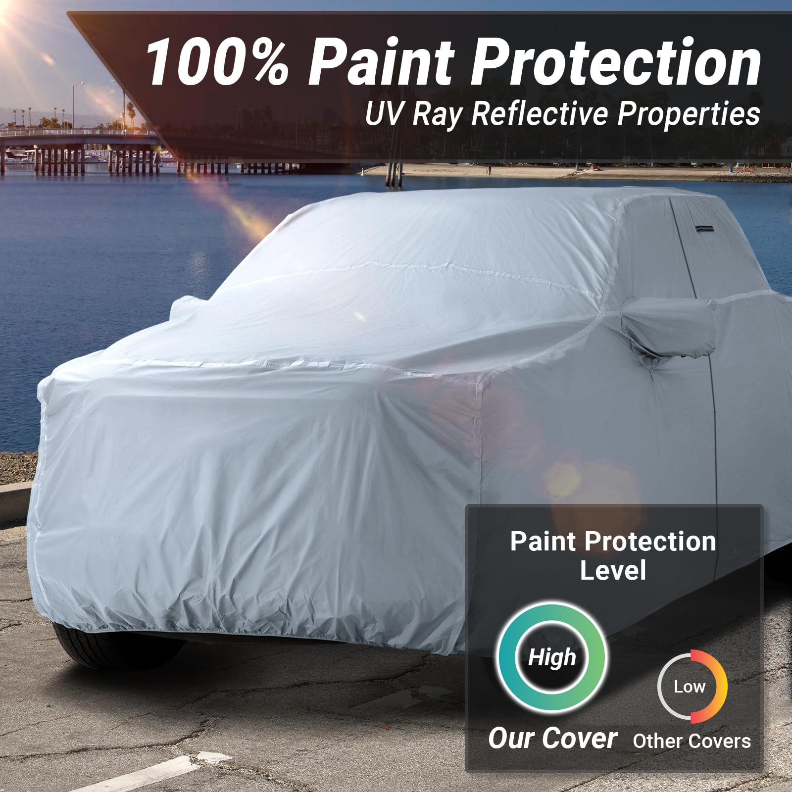 iCarCover Premium Truck Cover for 2015-2024 GMC Canyon Crew Cab, 5.1 ft. Short Bed Waterproof All Weather Rain Snow UV Sun Hail