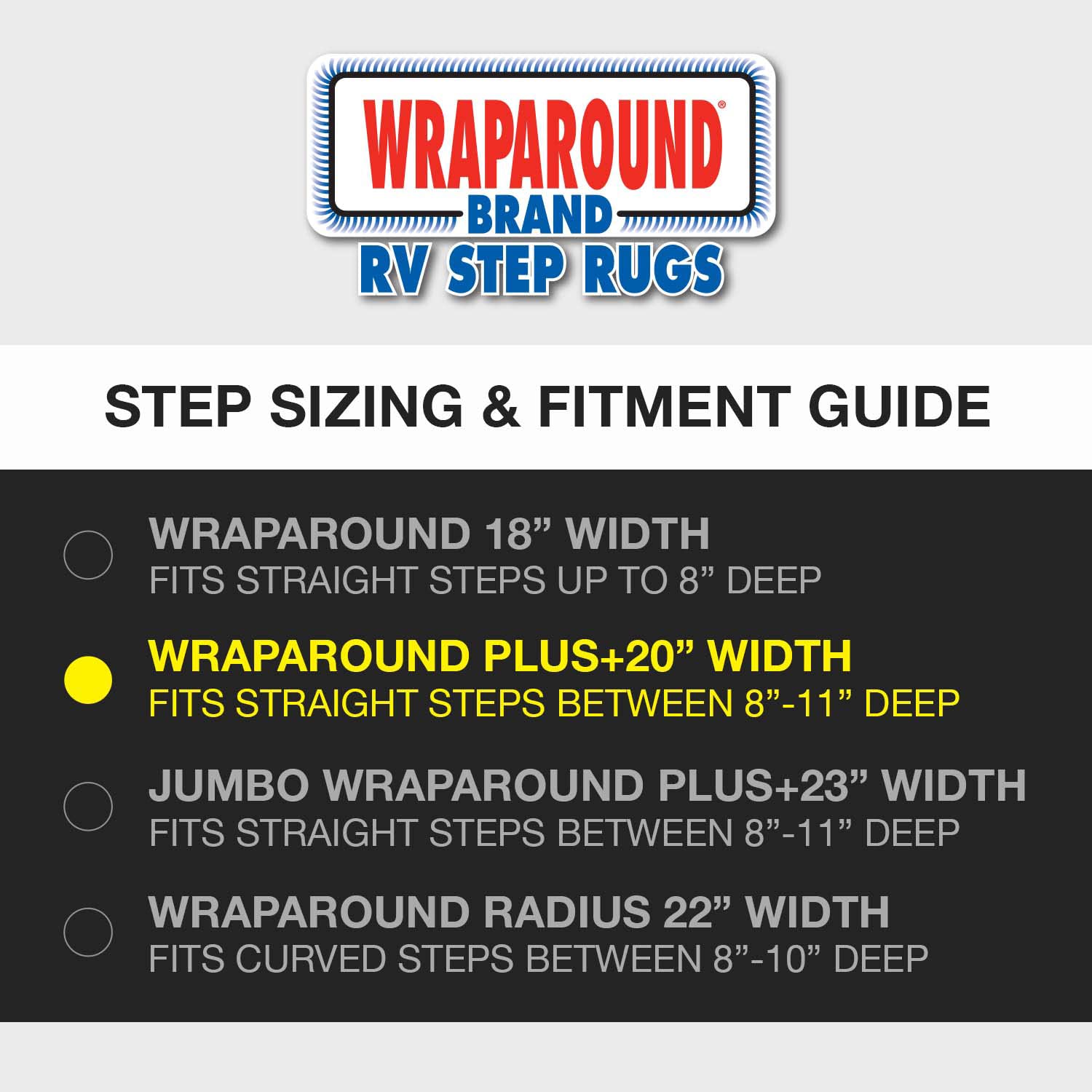 Prest-O-Fit 2-0071 Wraparound + Plus Rv Step Rug Brown 20 In. Wide
