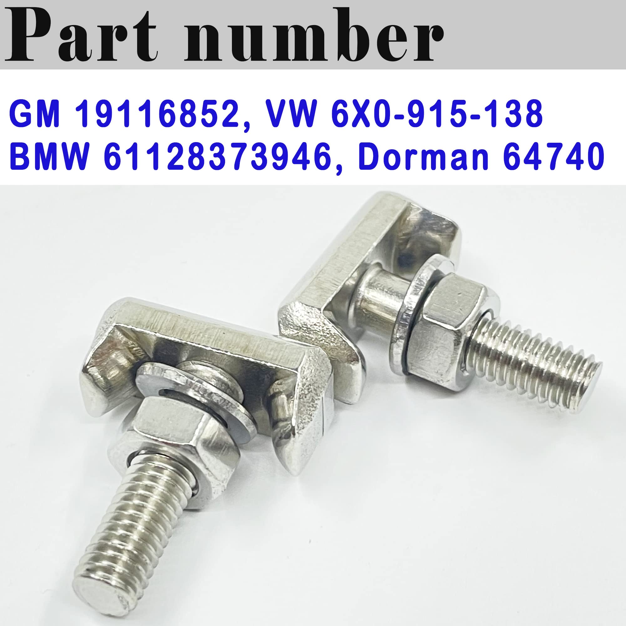 2 Pack 19116852 Battery Terminal T-Bolt Compatible with Chevy BMW GMC Volkswagen 64740 Battery Cable Tensioner Bolt Kit 6X091513