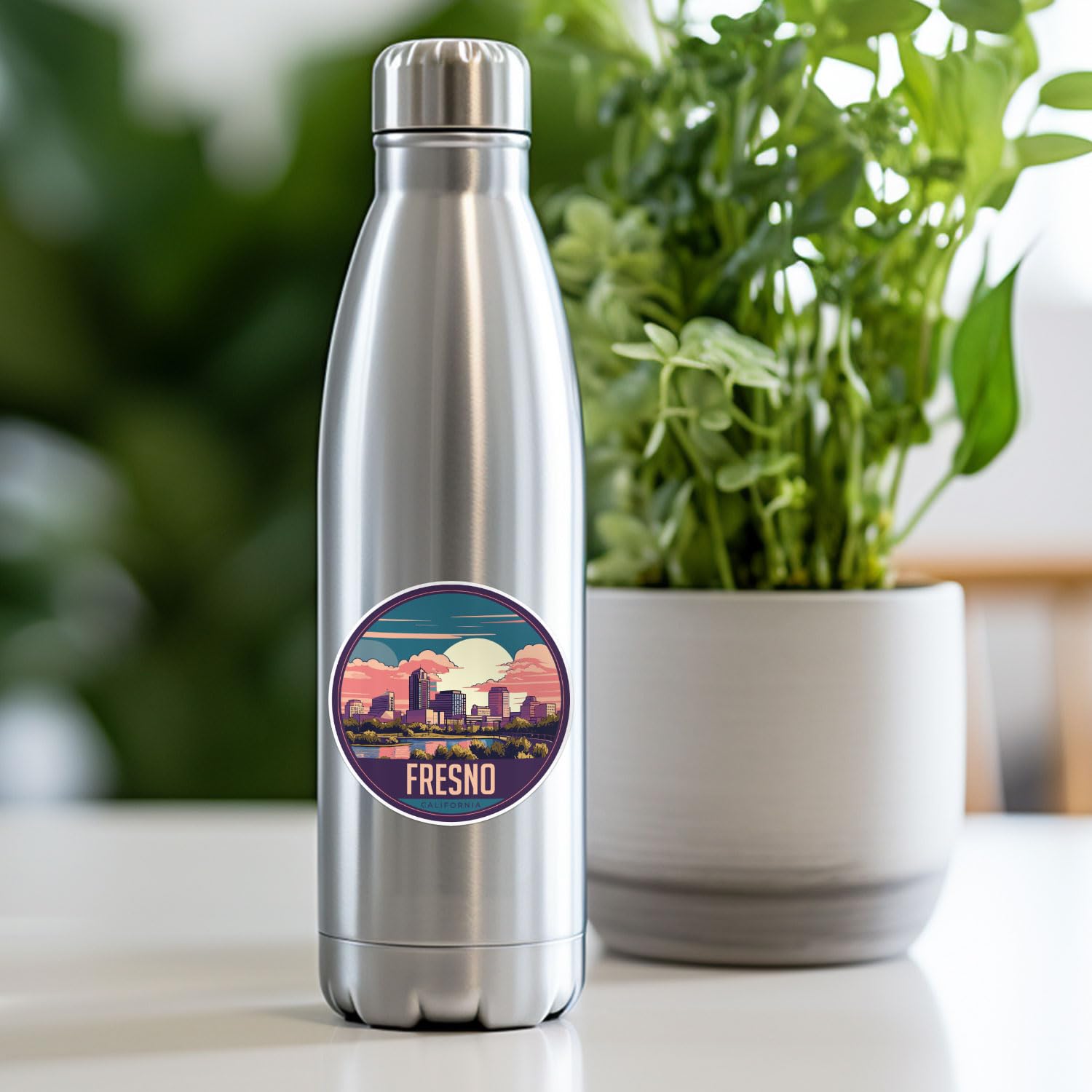 Fresno City Sticker - Waterproof Vinyl Decal for Car Bumper, Laptop, Water Bottle, Wall, and Window, Size - 3'' Longer Side