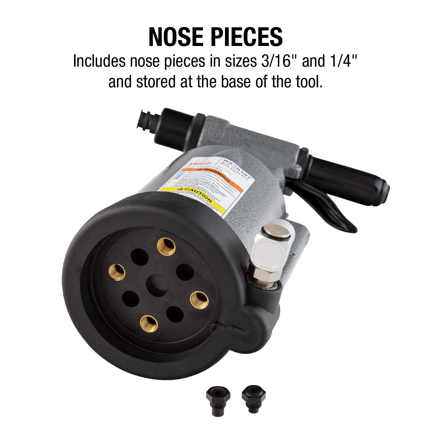 Sunex Tools Sx1819T, Heavy Duty Rivet Gun, Sets 3/16 And  Rivets, 3690 Lbs Traction Power, Nose Pieces Included, Forged Aluminum