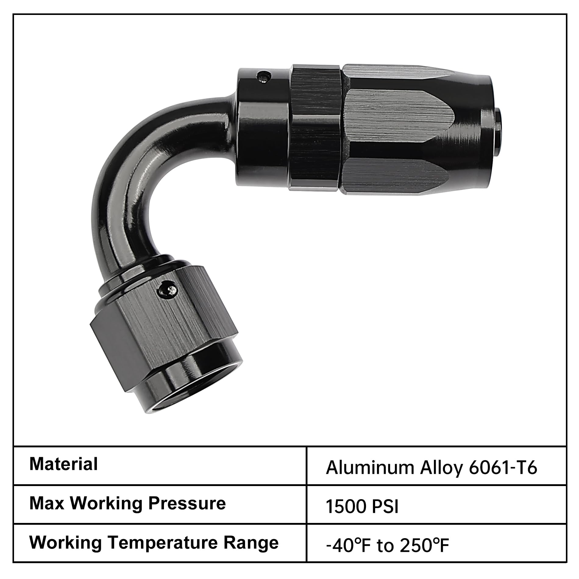 EVIL ENERGY 4AN Hose End Fitting 120 Degree Swivel for CPE Braided Fuel Hose Black