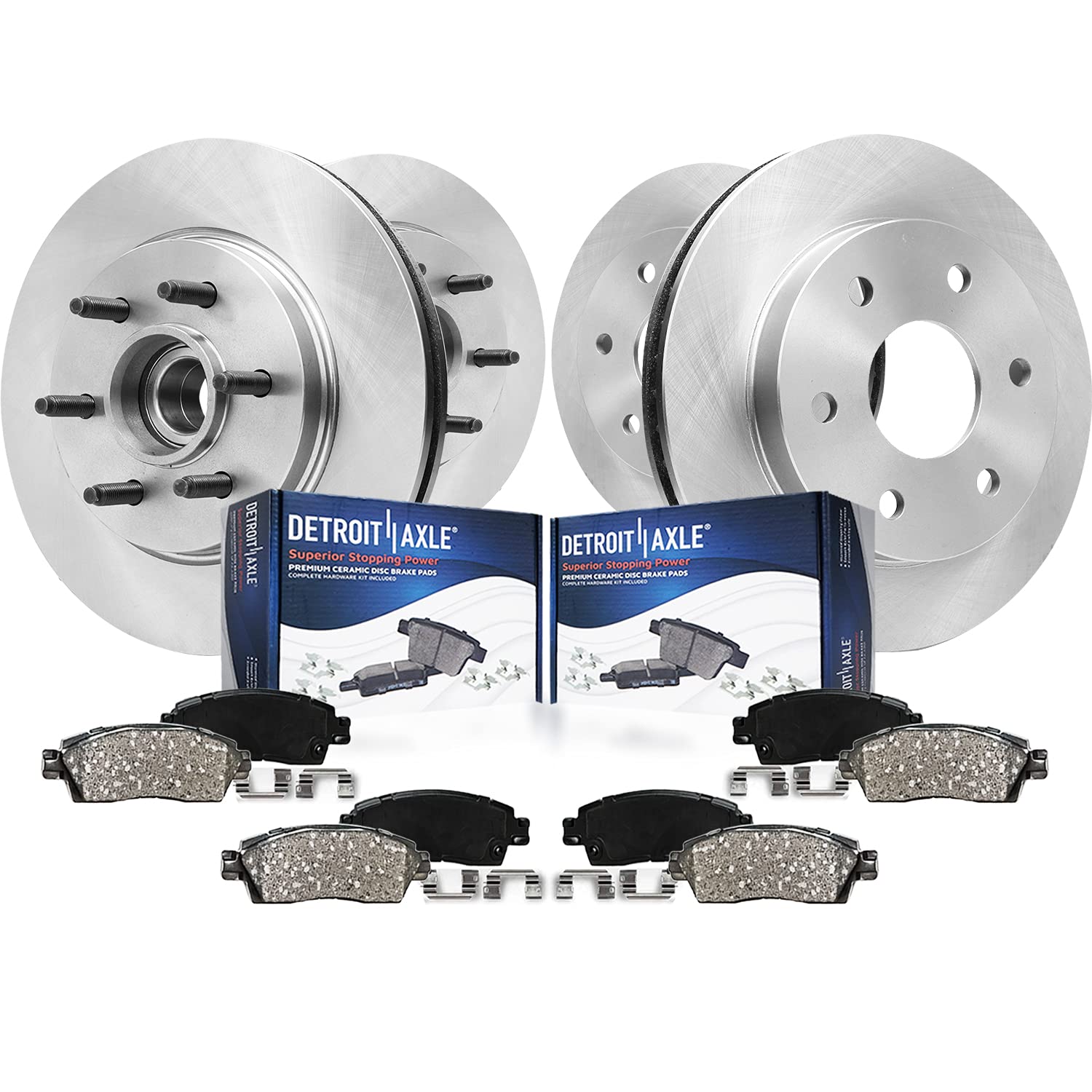 Detroit Axle - Brake Kit for RWD 2004-2008 Ford F-150 2005 2006 2007 Disc Brake Rotors Ceramic Brakes Pads 6 Lugs 06-08 Lincoln 