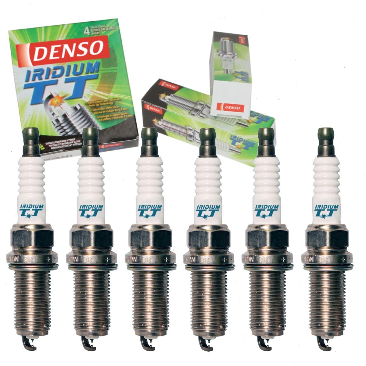 6 pc DENSO Iridium TT Spark Plugs compatible with Toyota 4Runner 4.0L V6 2003-2013